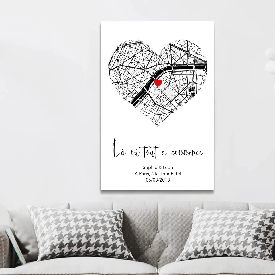 Toile personnalisée "Là où tout a commencé