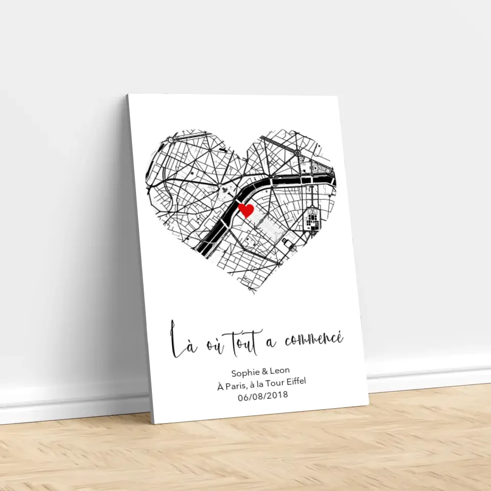 Toile personnalisée "Là où tout a commencé