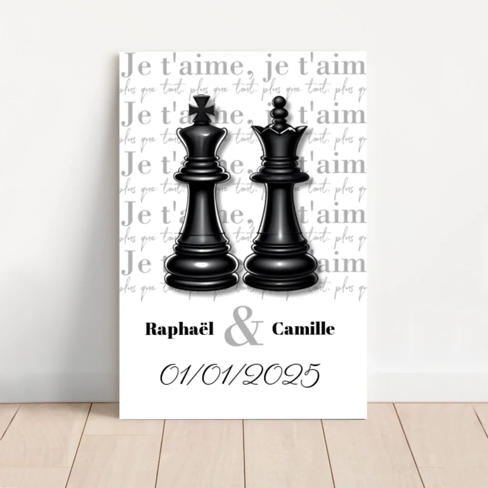 Toile personnalisée “La Dame et le Roi”