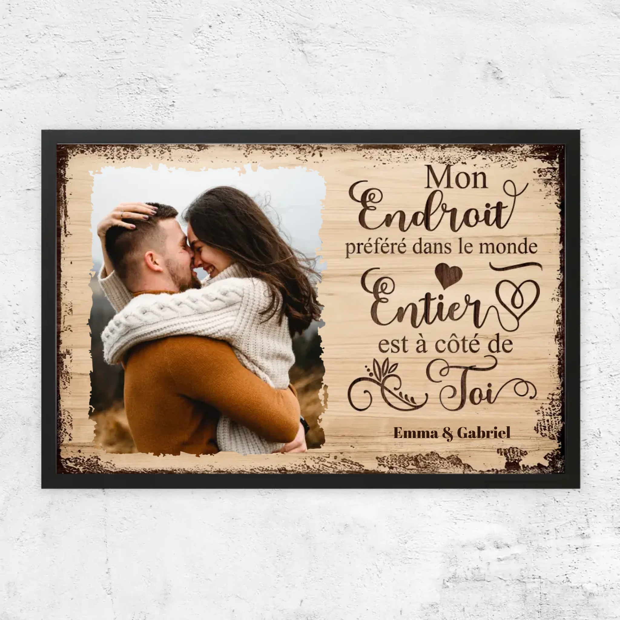 Poster personnalisé “Mon endroit préféré est à côté de toi avec photo”