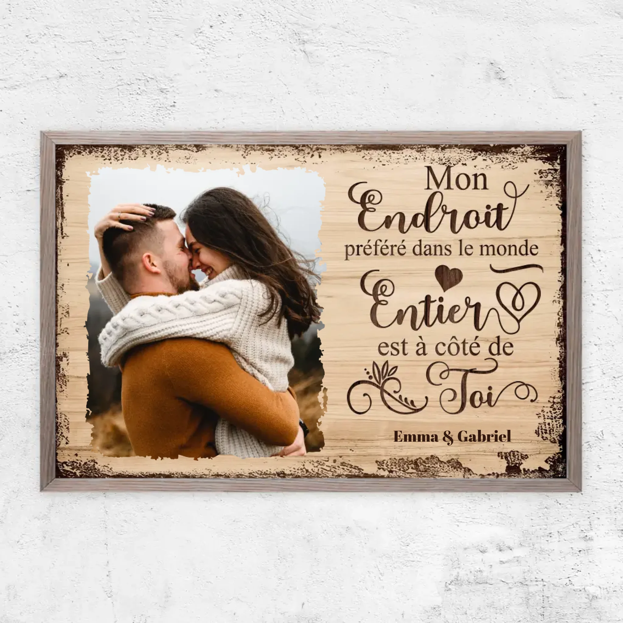 Poster personnalisé “Mon endroit préféré est à côté de toi avec photo”