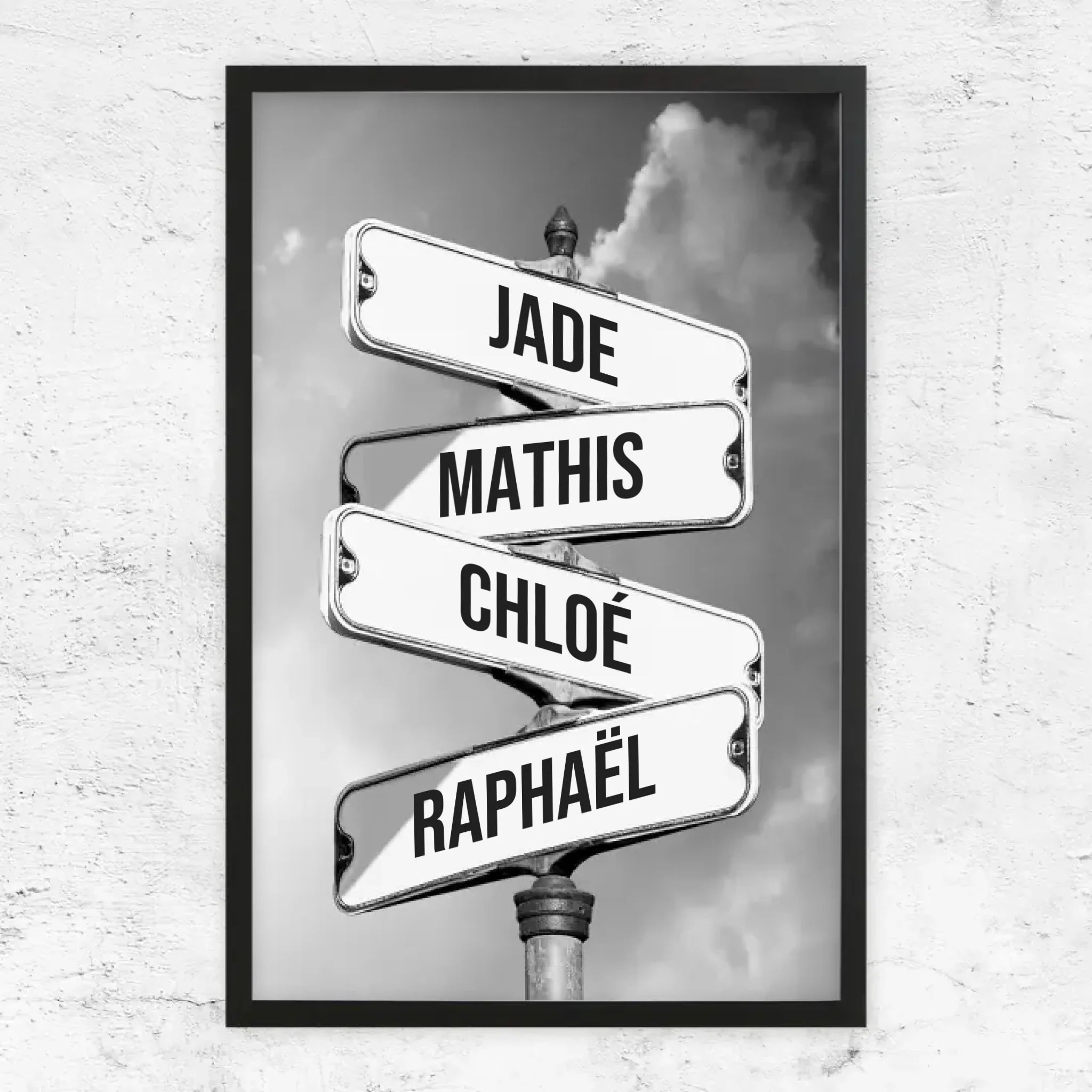 Poster personnalisé "Panneau de signalisation vintage pour les familles"