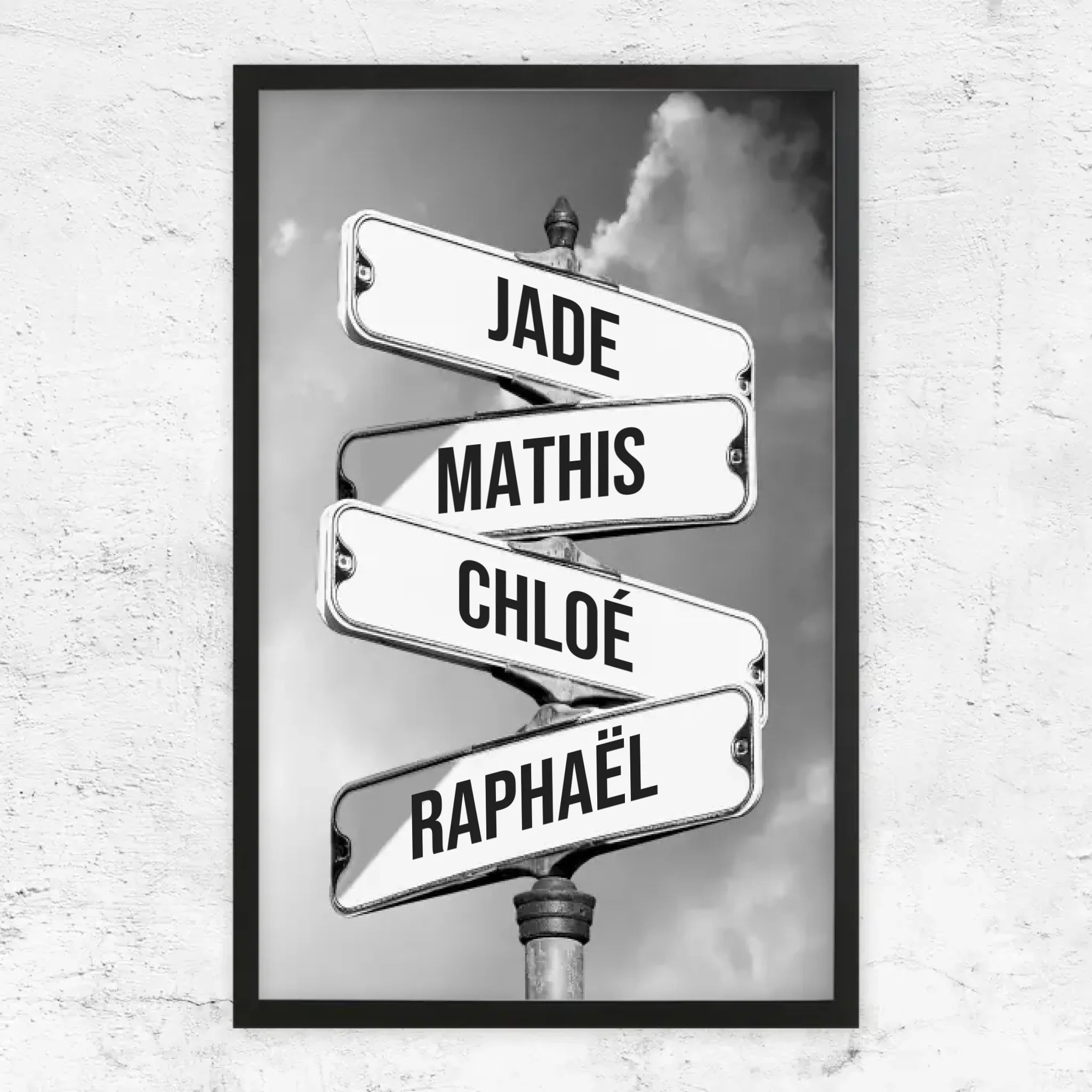 Poster personnalisé "Panneau de signalisation vintage pour les familles"