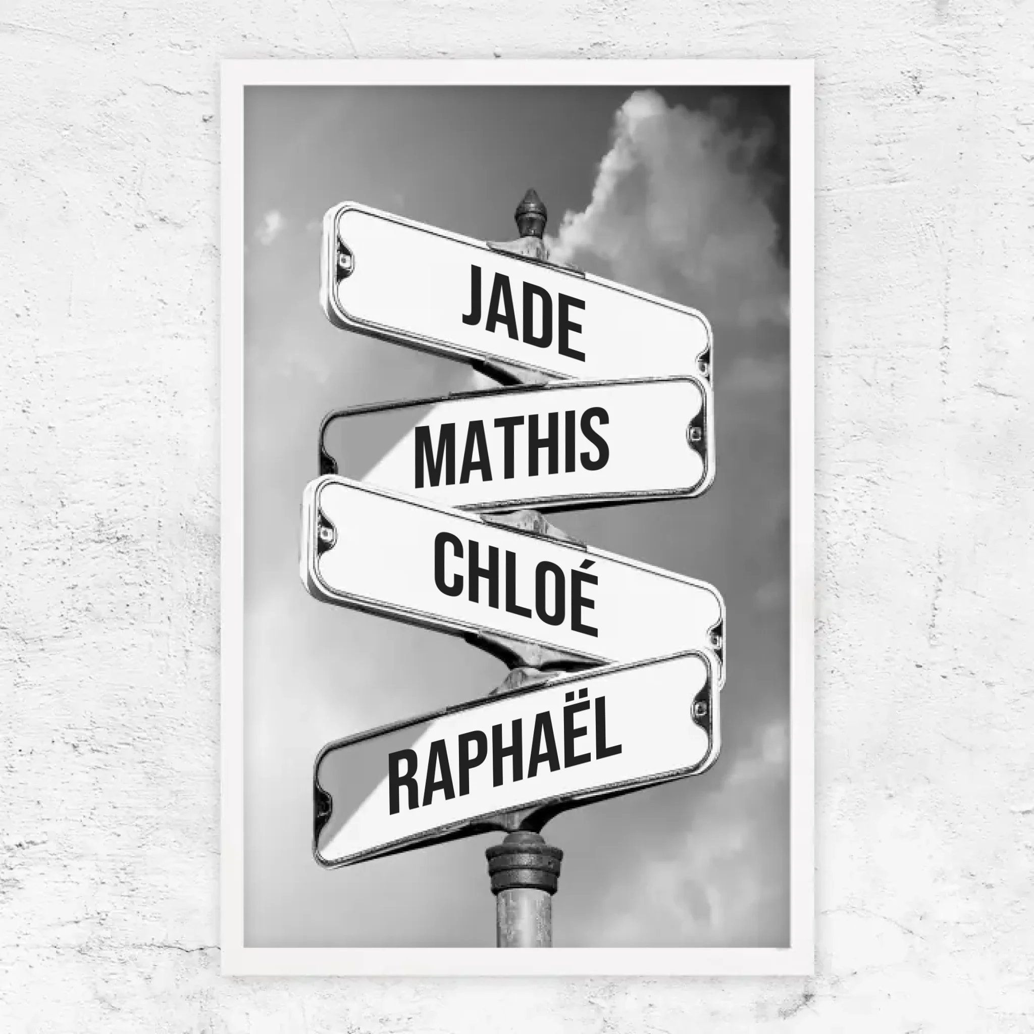 Poster personnalisé "Panneau de signalisation vintage pour les familles"