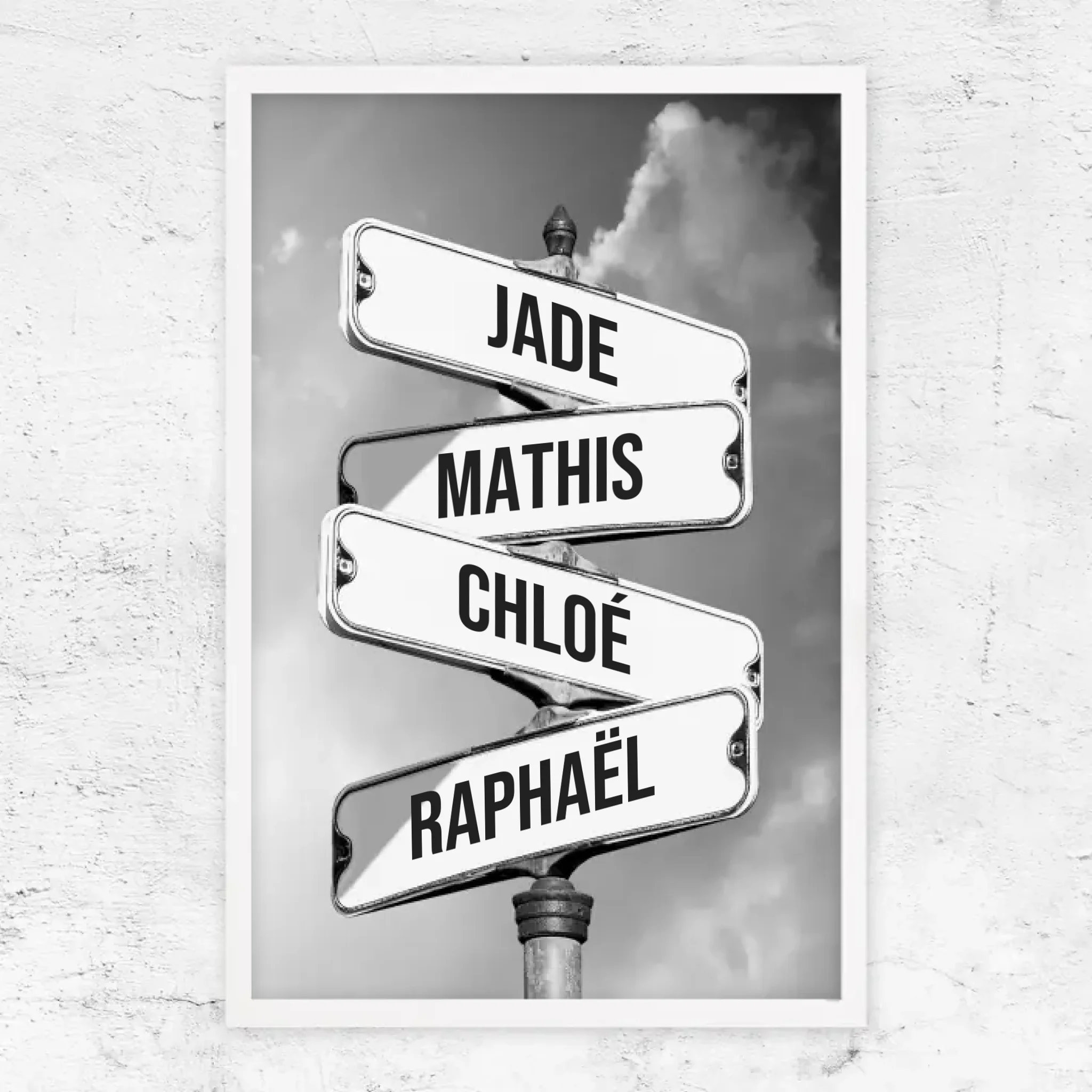 Poster personnalisé "Panneau de signalisation vintage pour les familles"