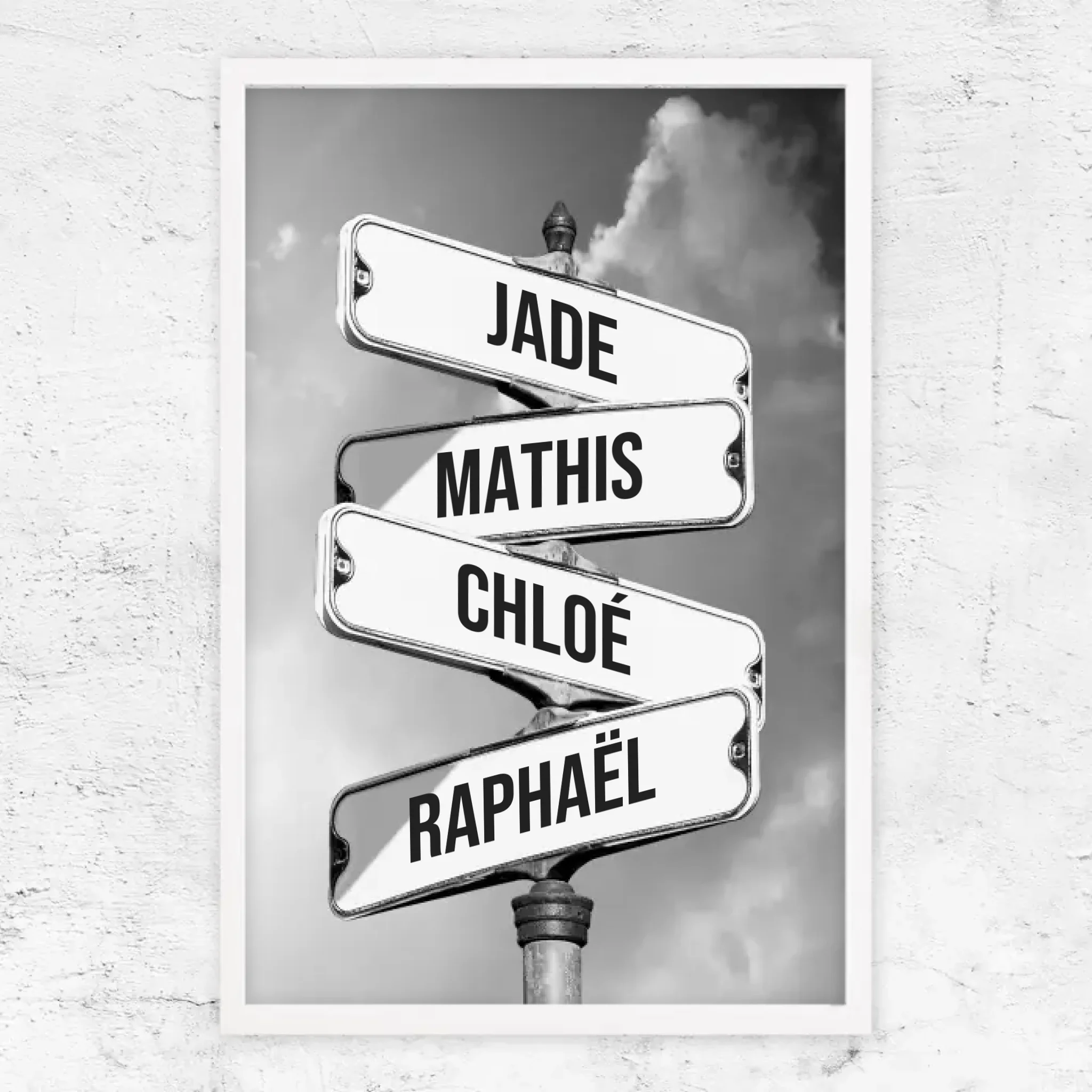 Poster personnalisé "Panneau de signalisation vintage pour les familles"