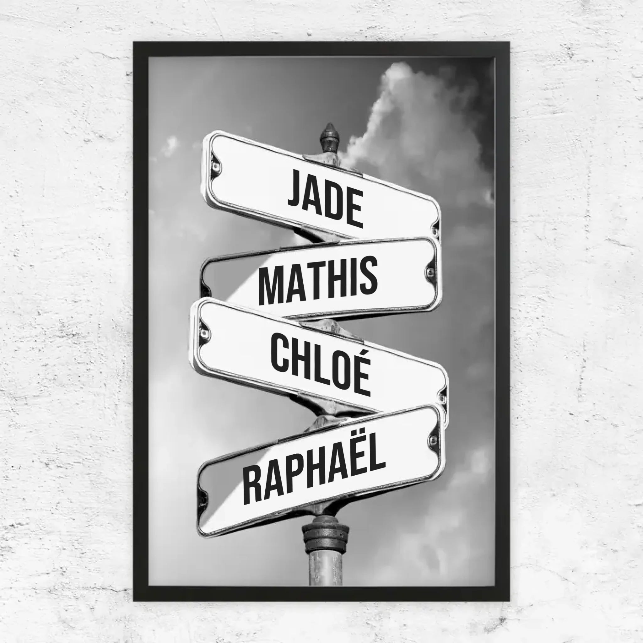 Poster personnalisé "Panneau de signalisation vintage pour les familles"