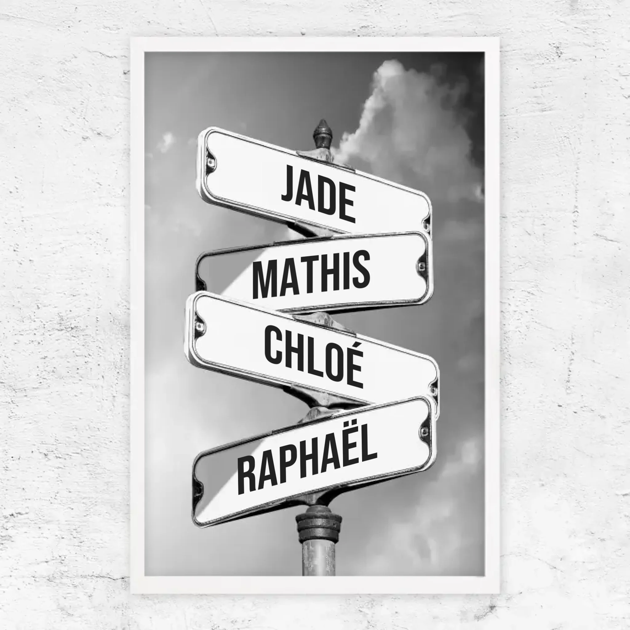 Poster personnalisé "Panneau de signalisation vintage pour les familles"