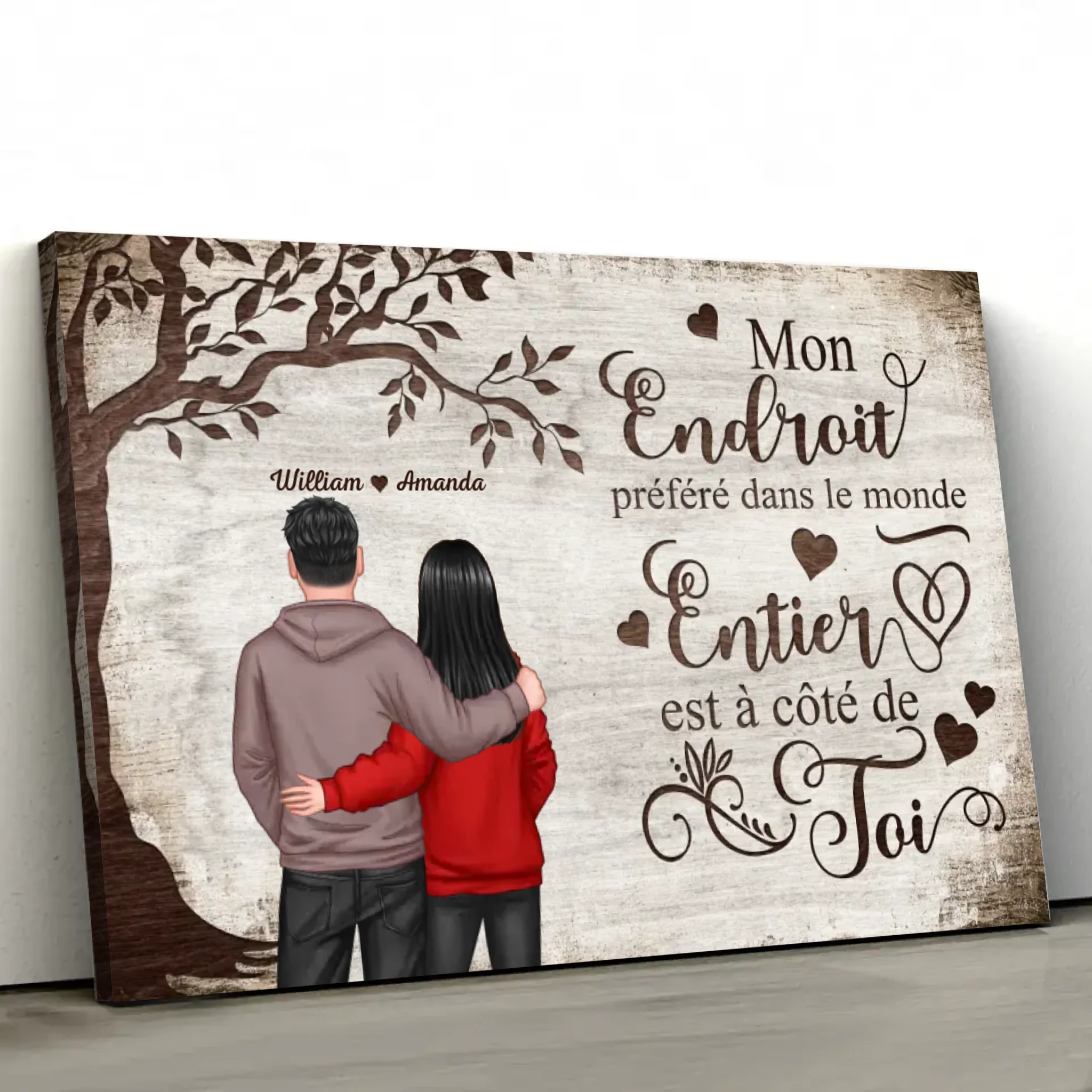 Toile personnalisée “Endroit préféré - Vue de dos”