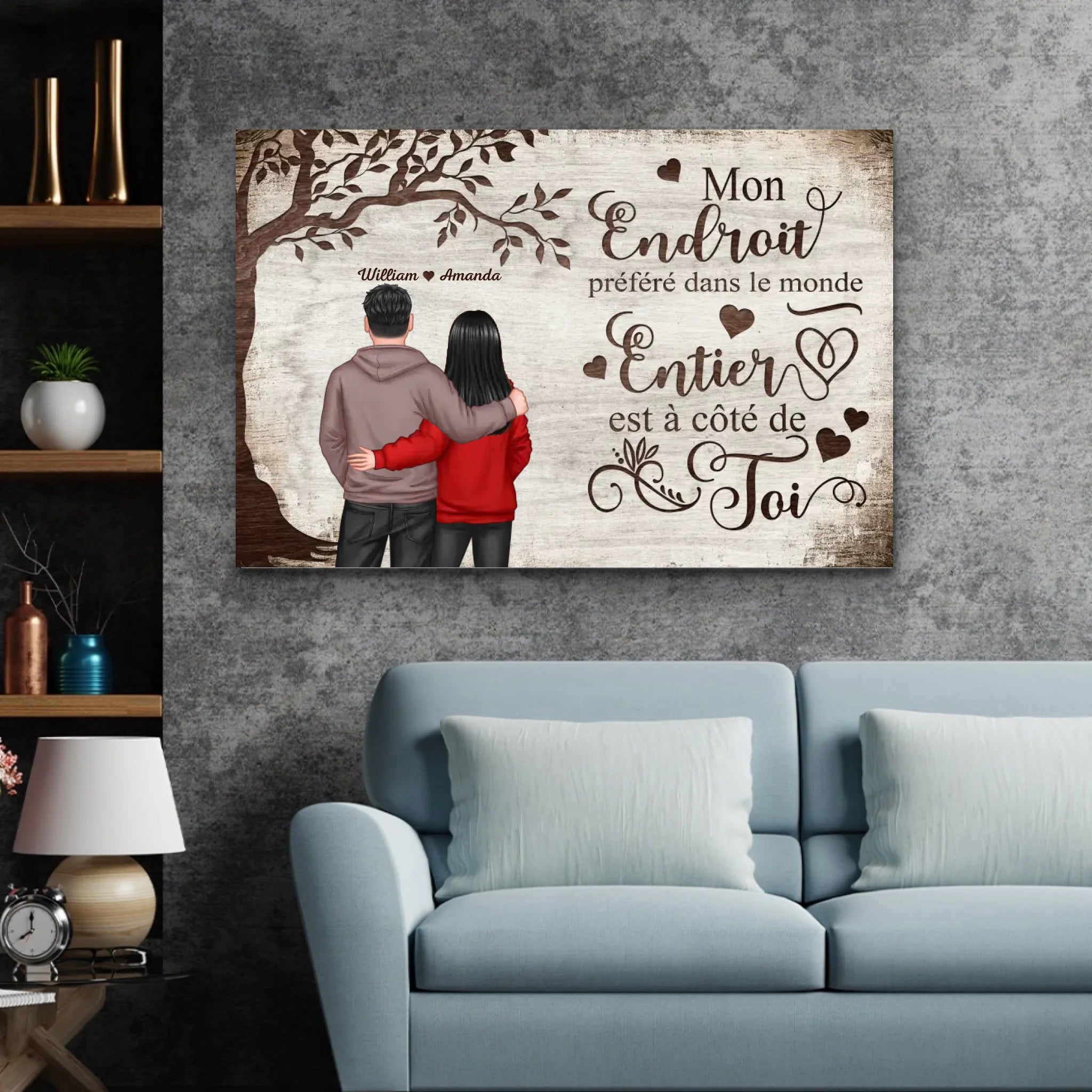 Toile personnalisée “Endroit préféré - Vue de dos”