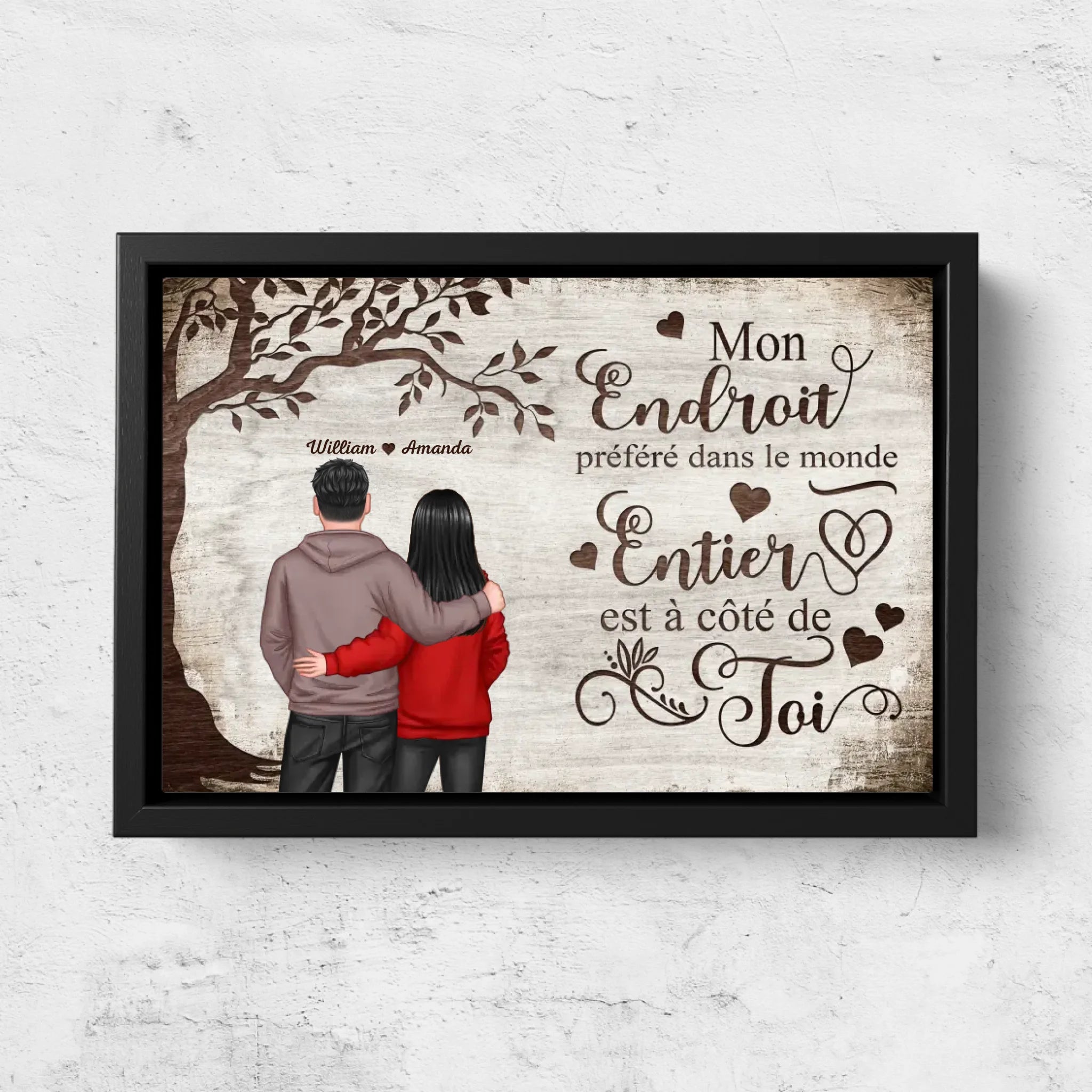 Toile personnalisée “Endroit préféré - Vue de dos”