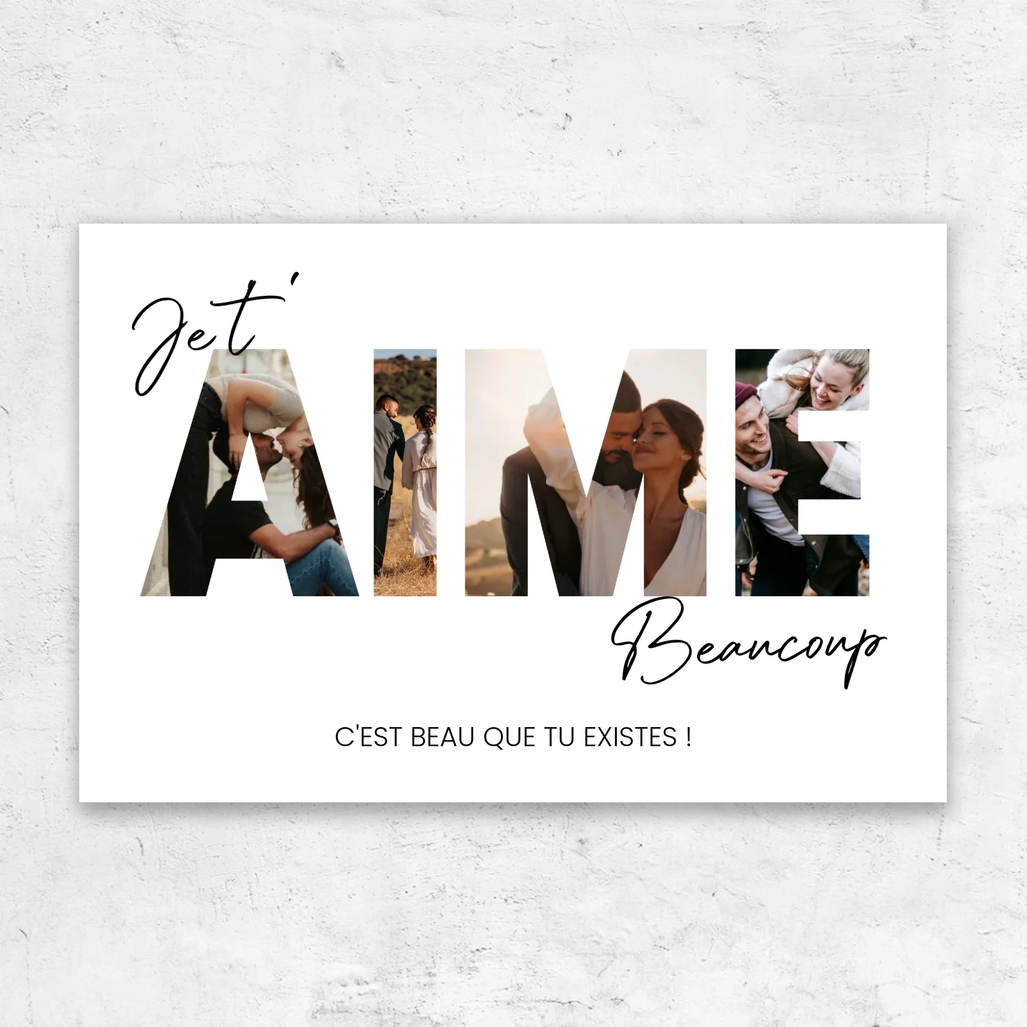 Toile personnalisée “Je t'aime - Avec photos”