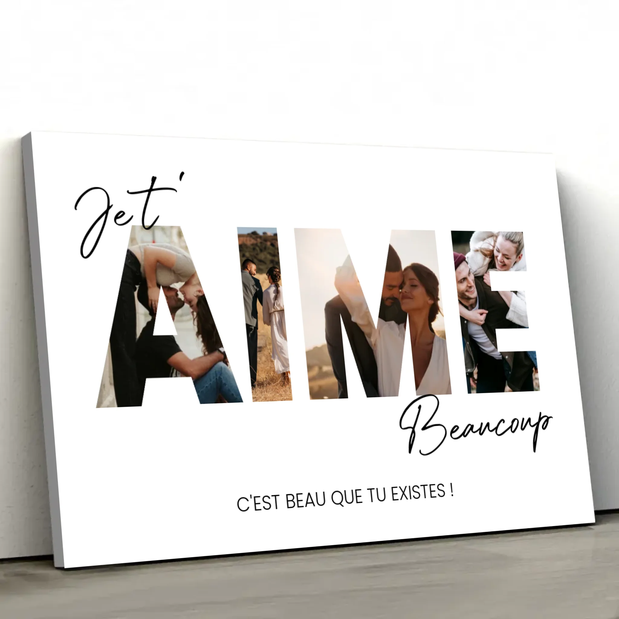 Toile personnalisée “Je t'aime - Avec photos”