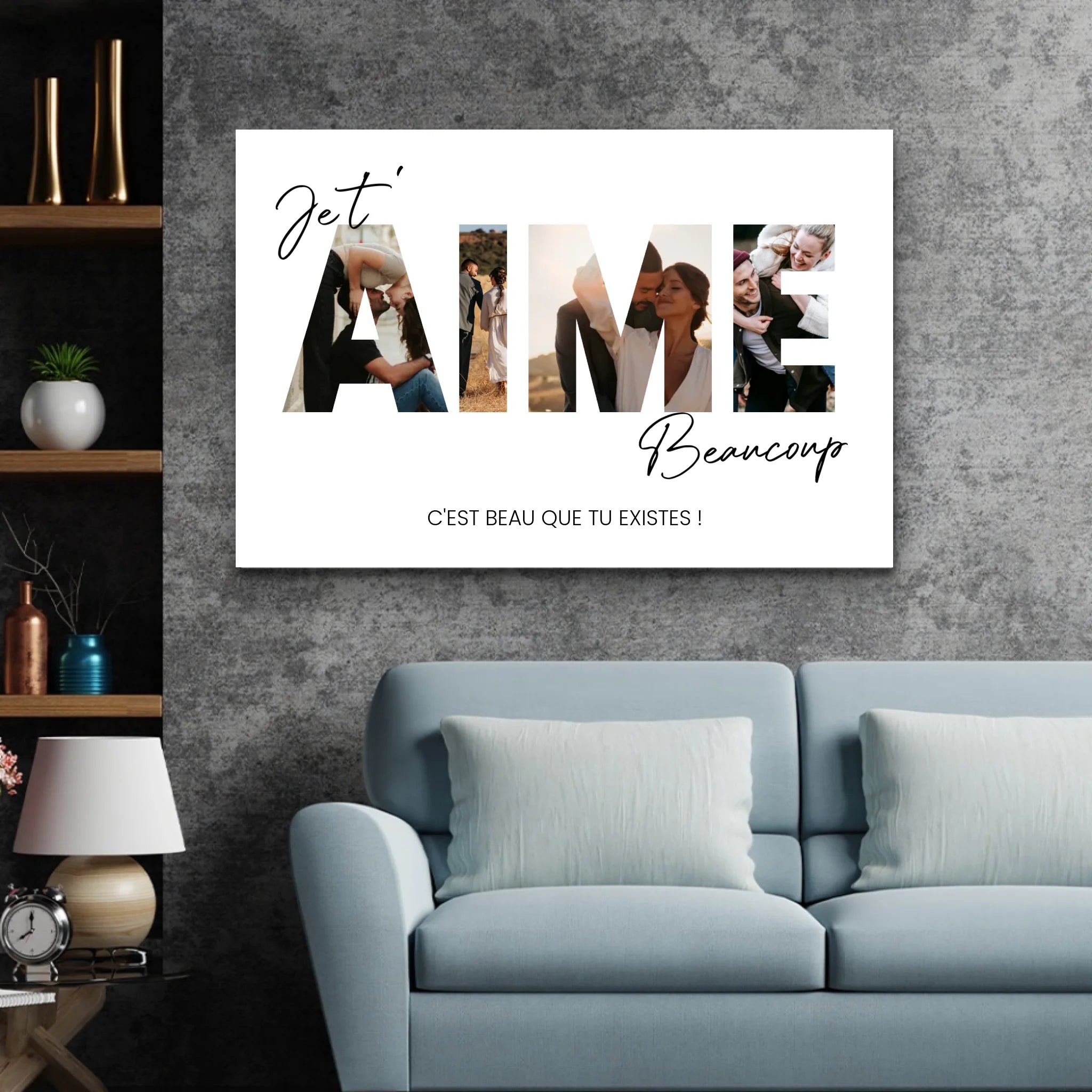 Toile personnalisée “Je t'aime - Avec photos”