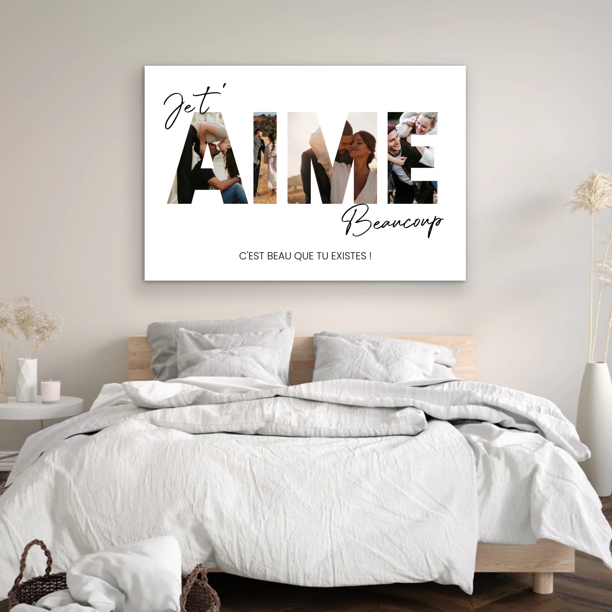 Toile personnalisée “Je t'aime - Avec photos”