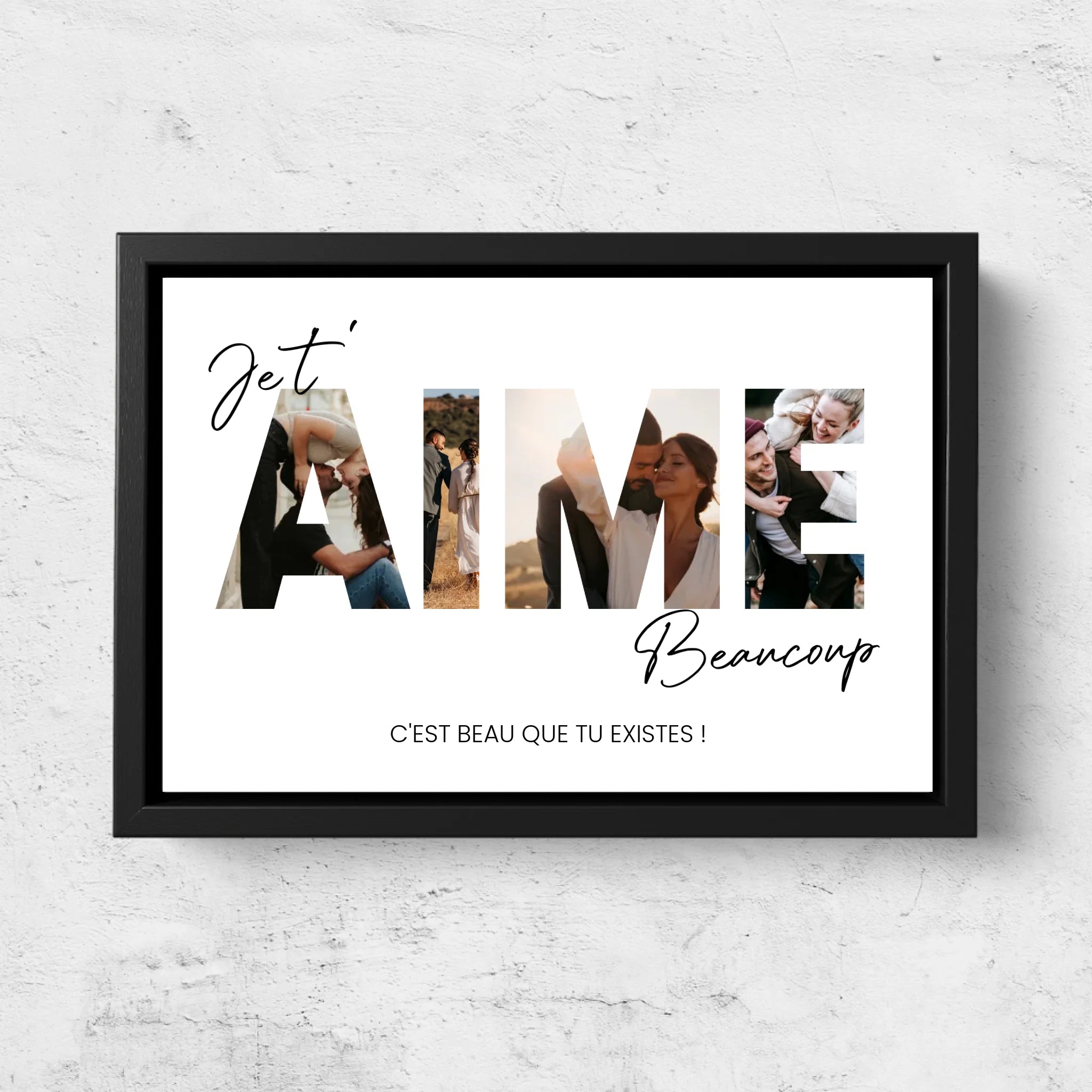 Toile personnalisée “Je t'aime - Avec photos”