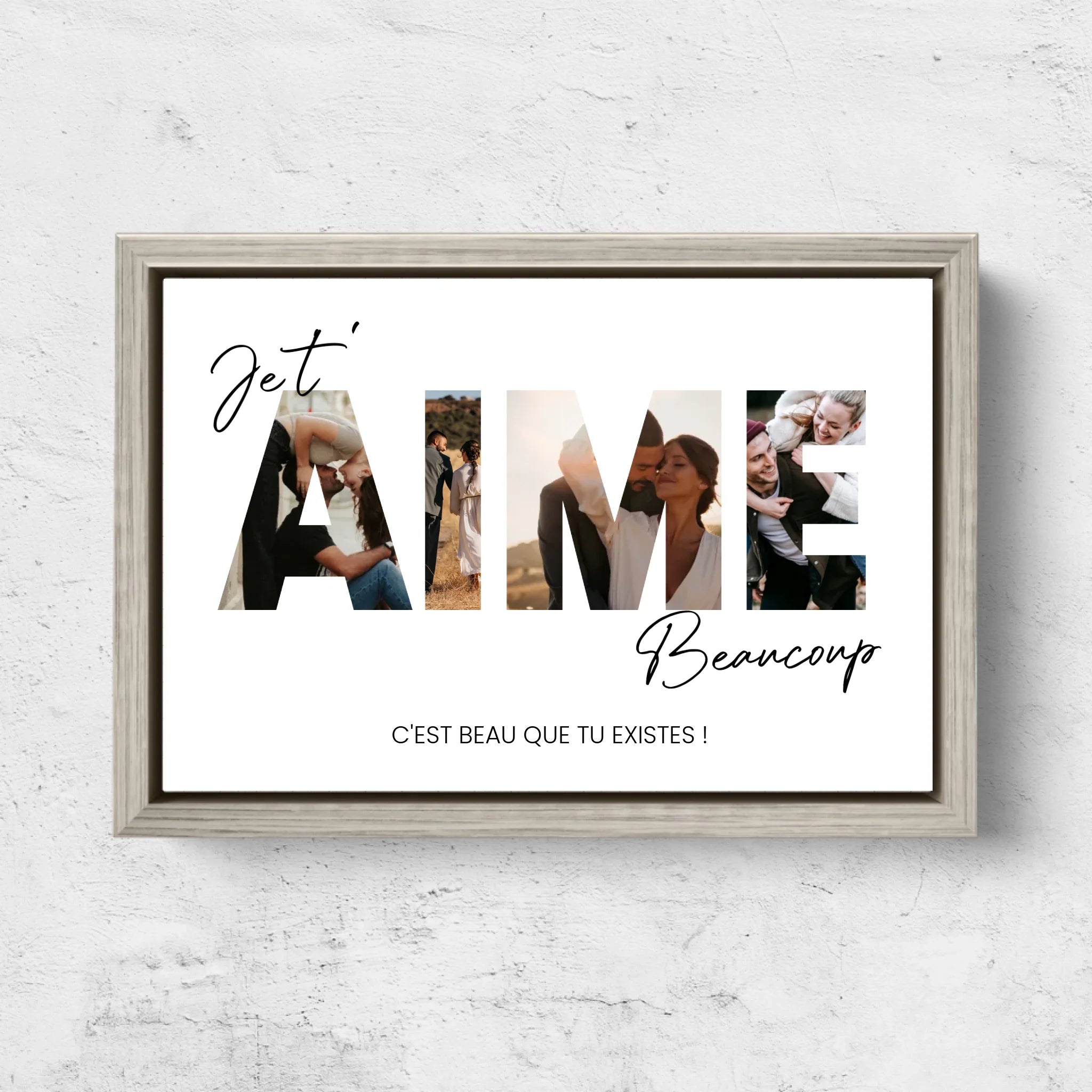 Toile personnalisée “Je t'aime - Avec photos”