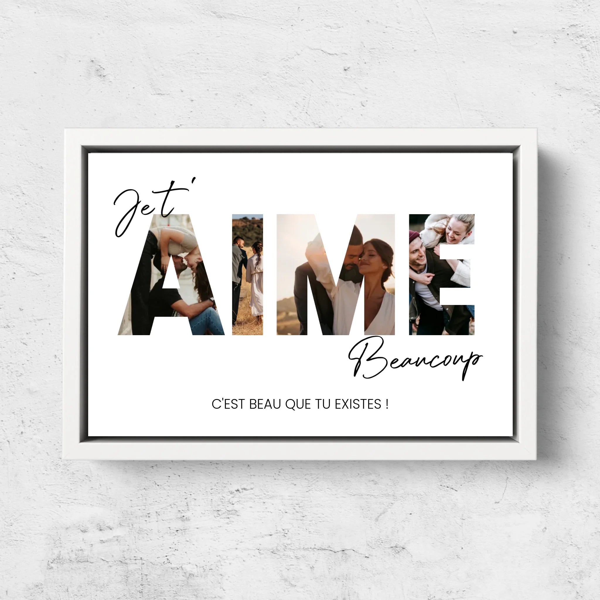 Toile personnalisée “Je t'aime - Avec photos”