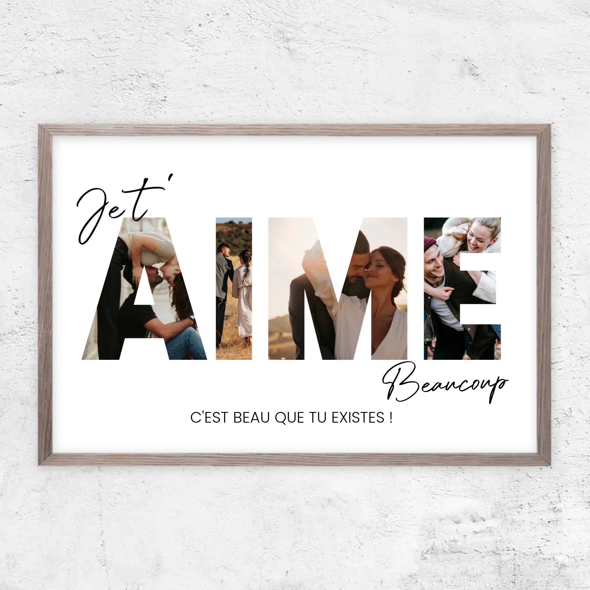 Poster personnalisé “Je t'aime - Avec photos”