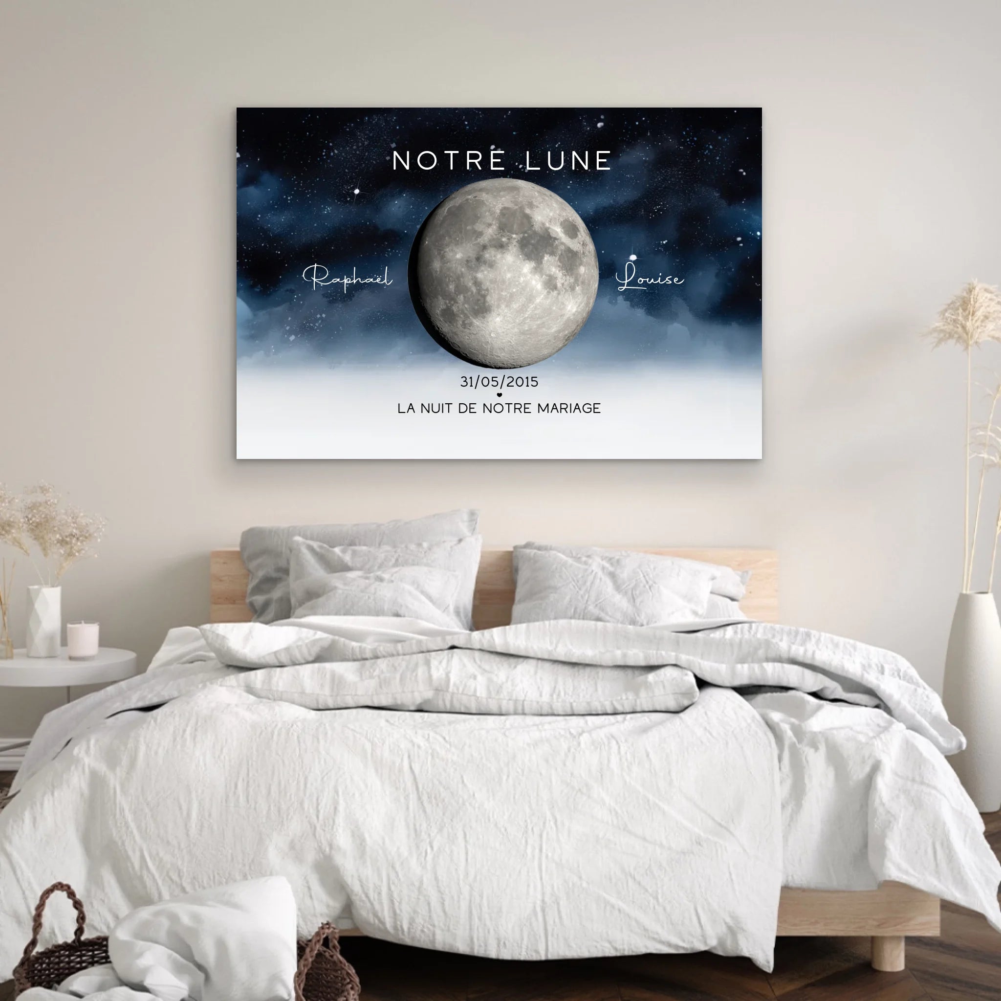 Toile personnalisée "La nuit où nous nous sommes mariés"