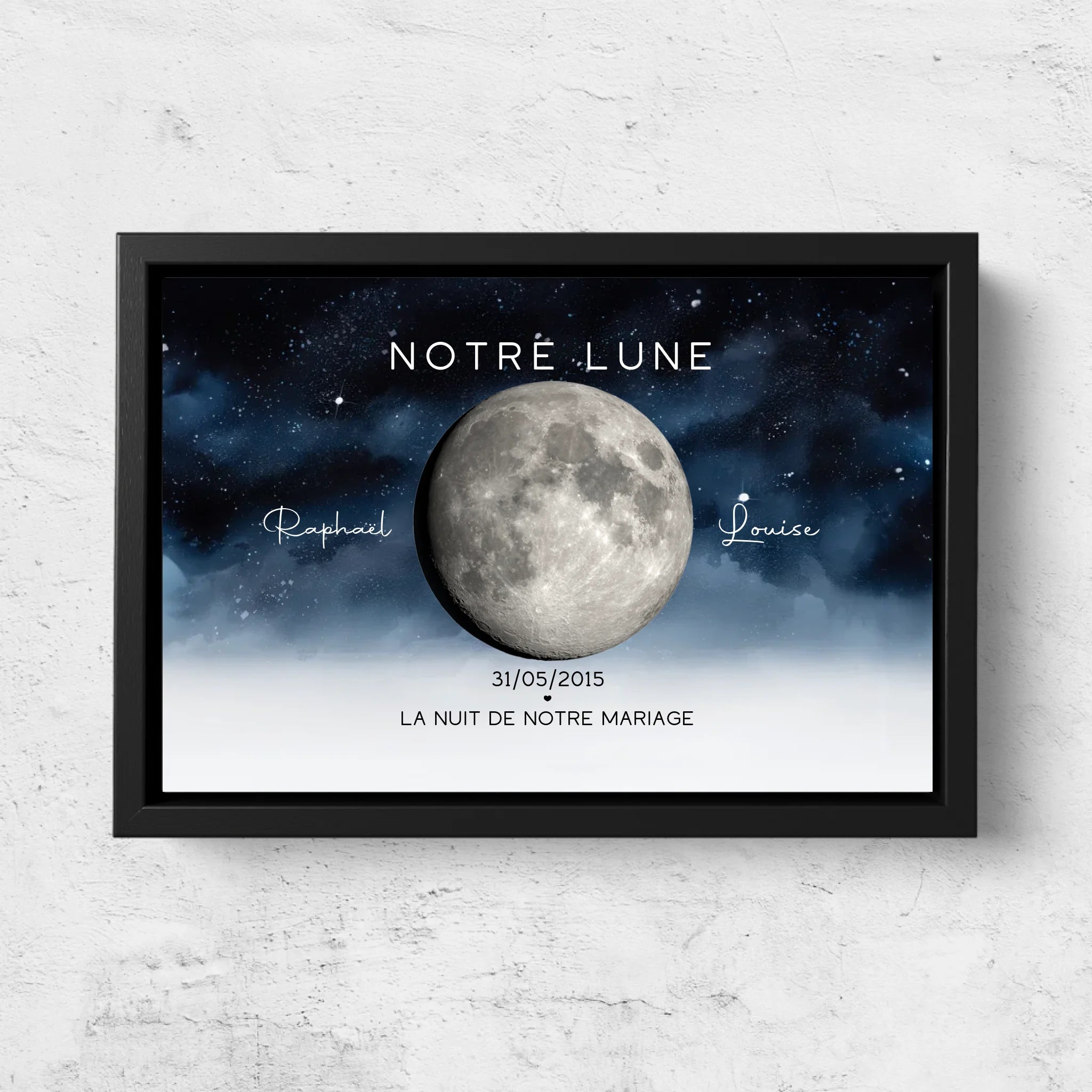 Toile personnalisée "La nuit où nous nous sommes mariés"