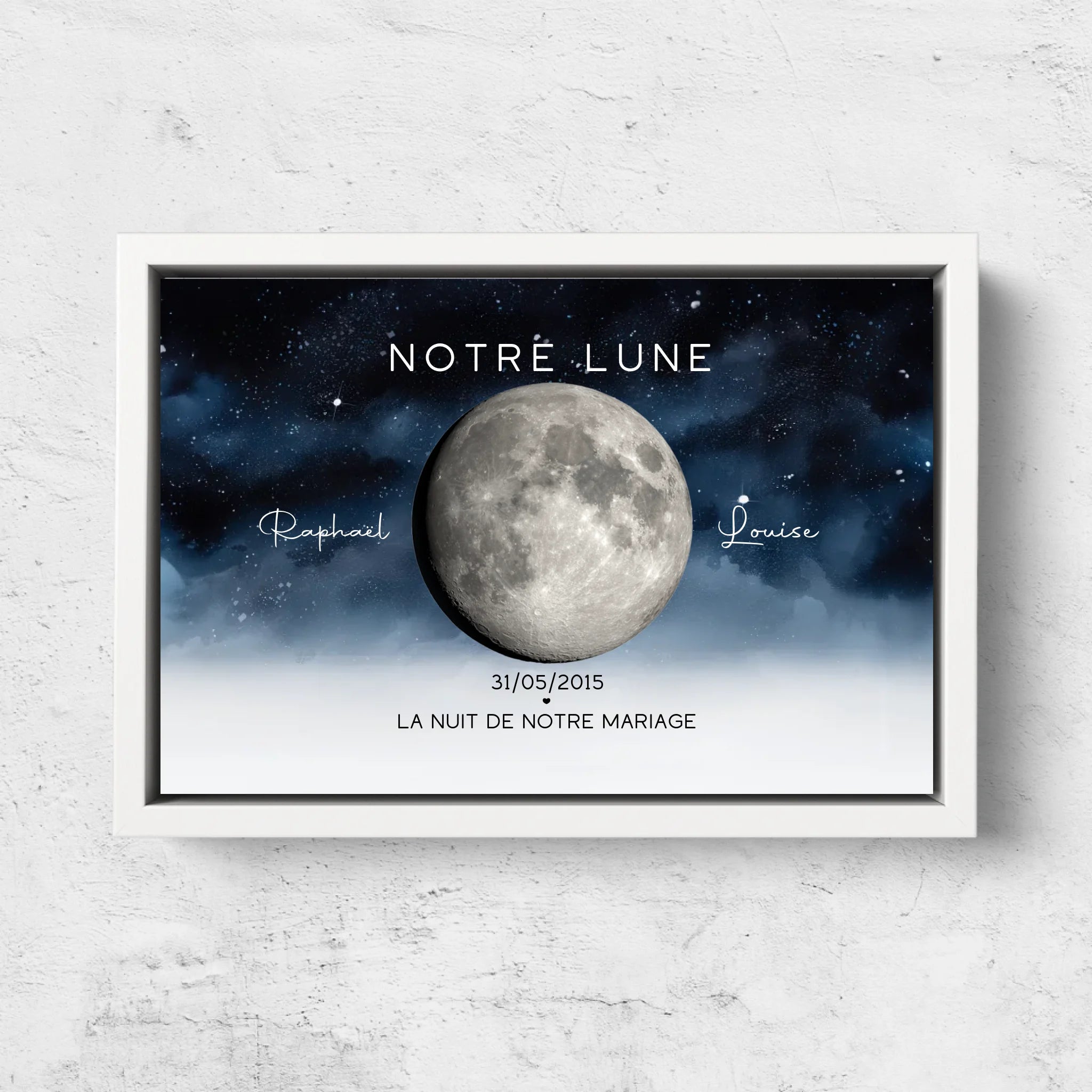 Toile personnalisée "La nuit où nous nous sommes mariés"