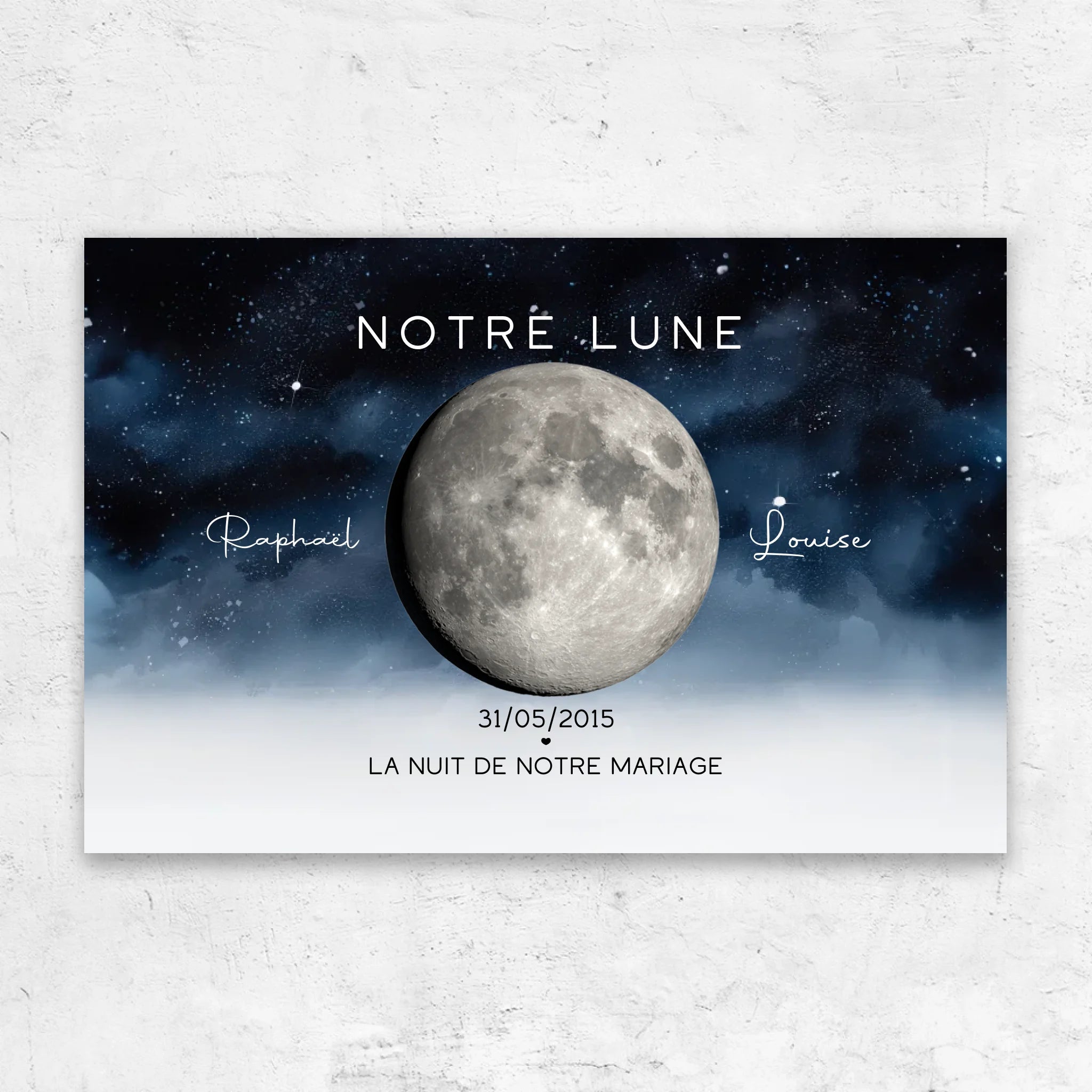 Toile personnalisée "La nuit où nous nous sommes mariés"