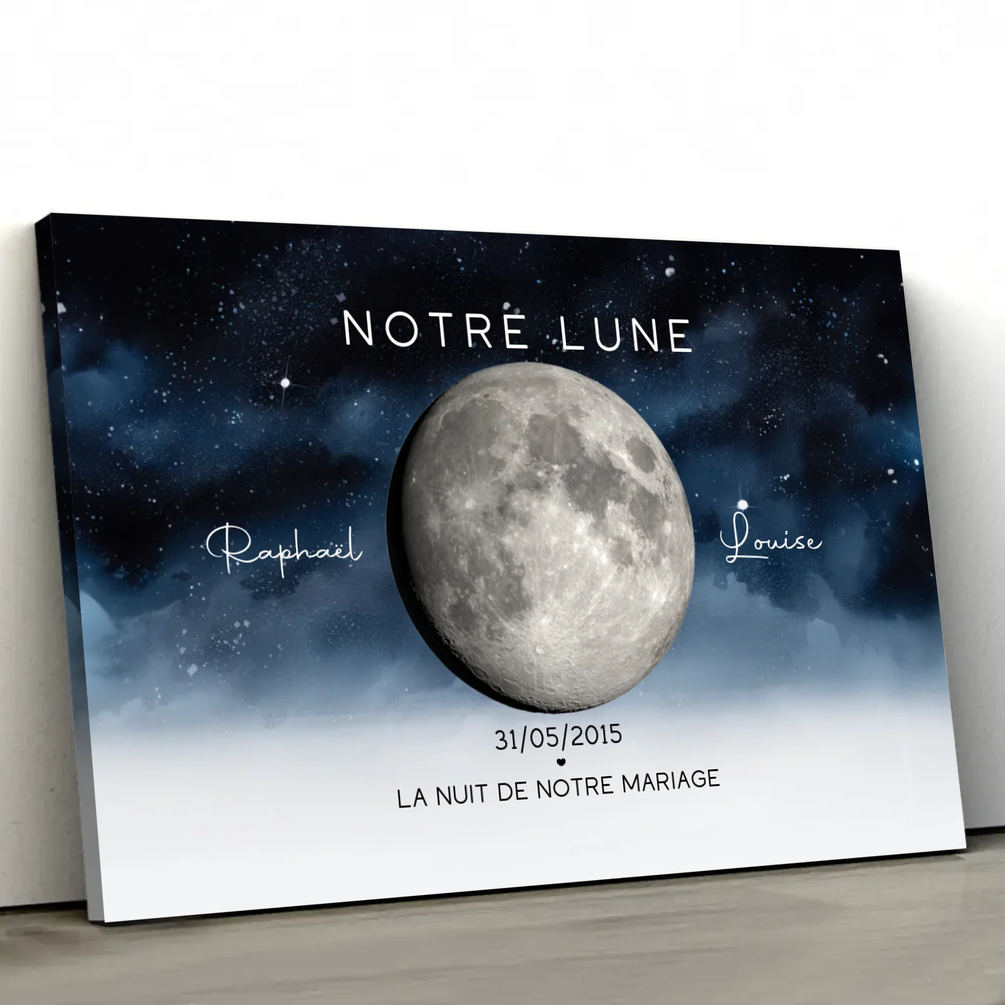 Toile personnalisée "La nuit où nous nous sommes mariés"