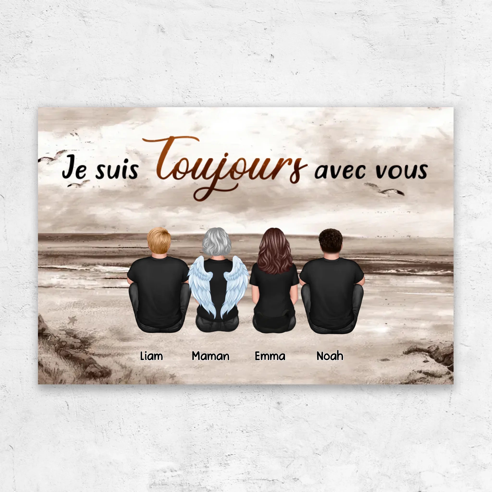 Toile personnalisée "Nous sommes toujours avec toi - Membre de la famille disparu"