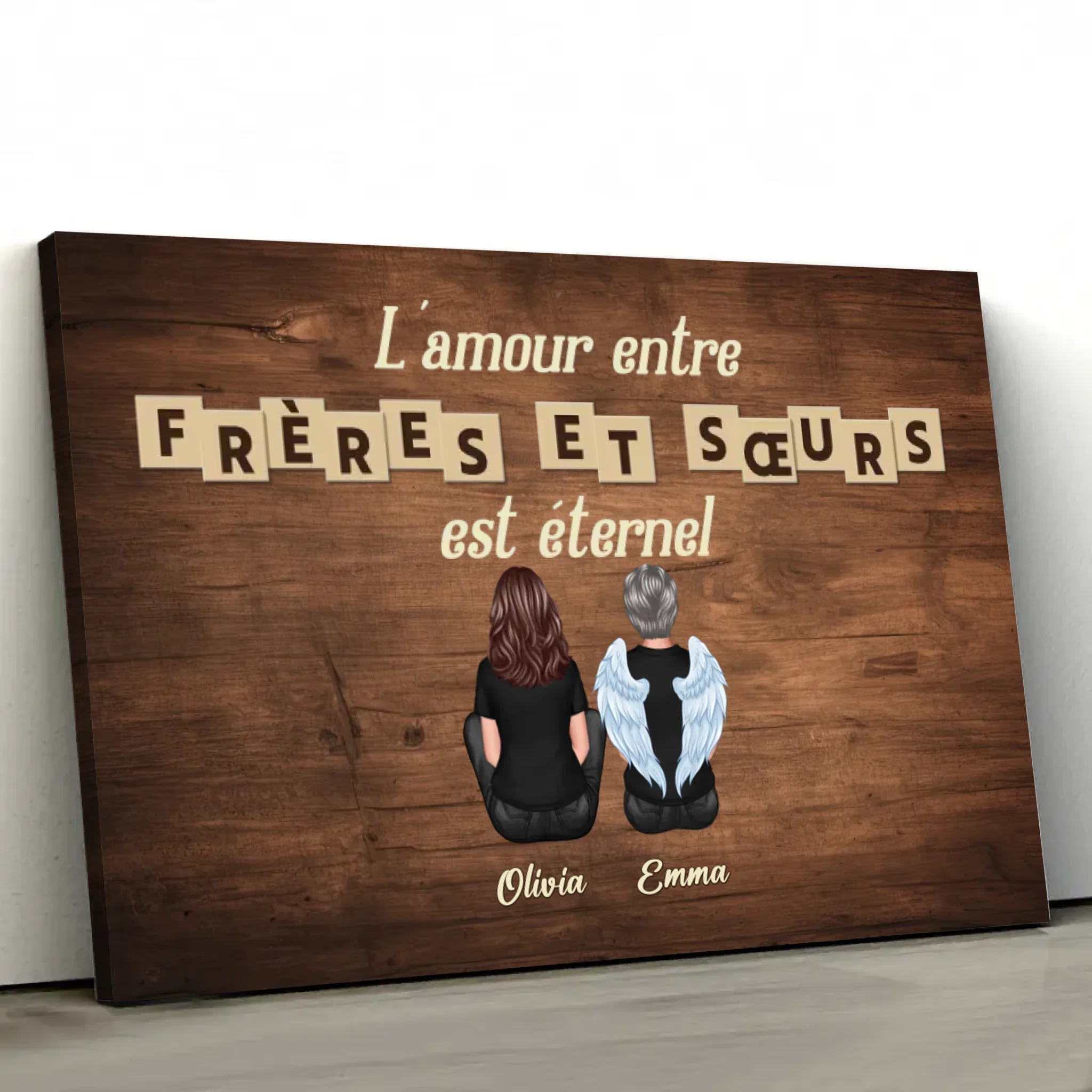 Toile personnalisée "L'amour entre frères et sœurs est éternel"