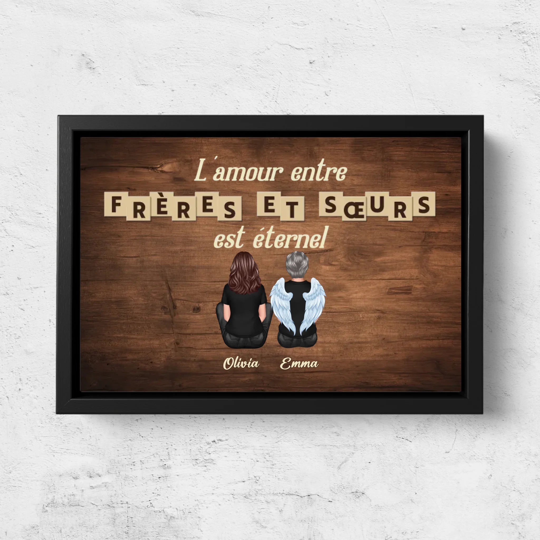 Toile personnalisée "L'amour entre frères et sœurs est éternel"