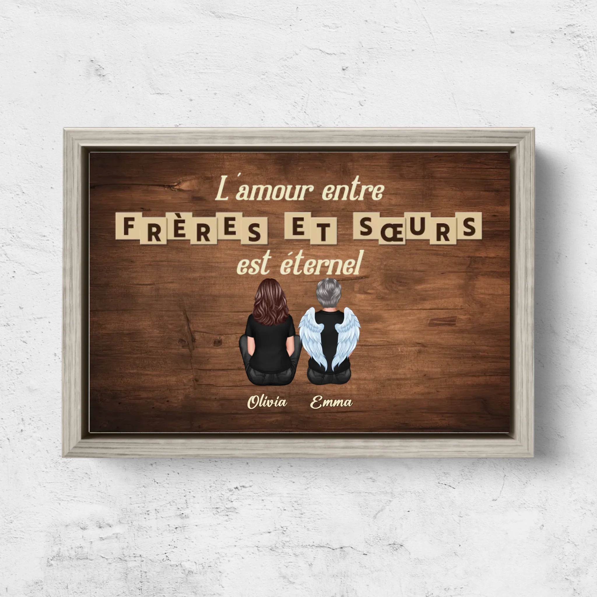 Toile personnalisée "L'amour entre frères et sœurs est éternel"