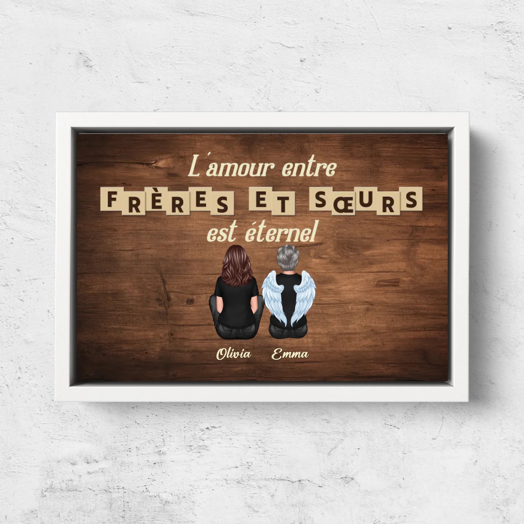 Toile personnalisée "L'amour entre frères et sœurs est éternel"
