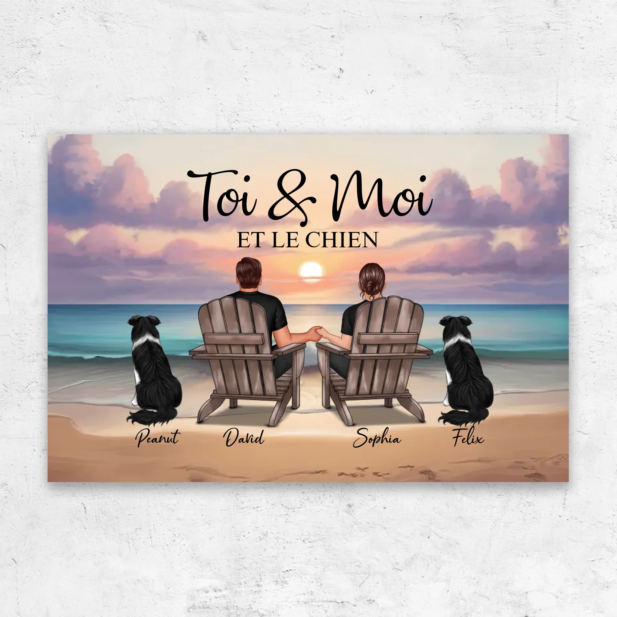 Toile personnalisée “Toi et moi et notre animal de compagnie”