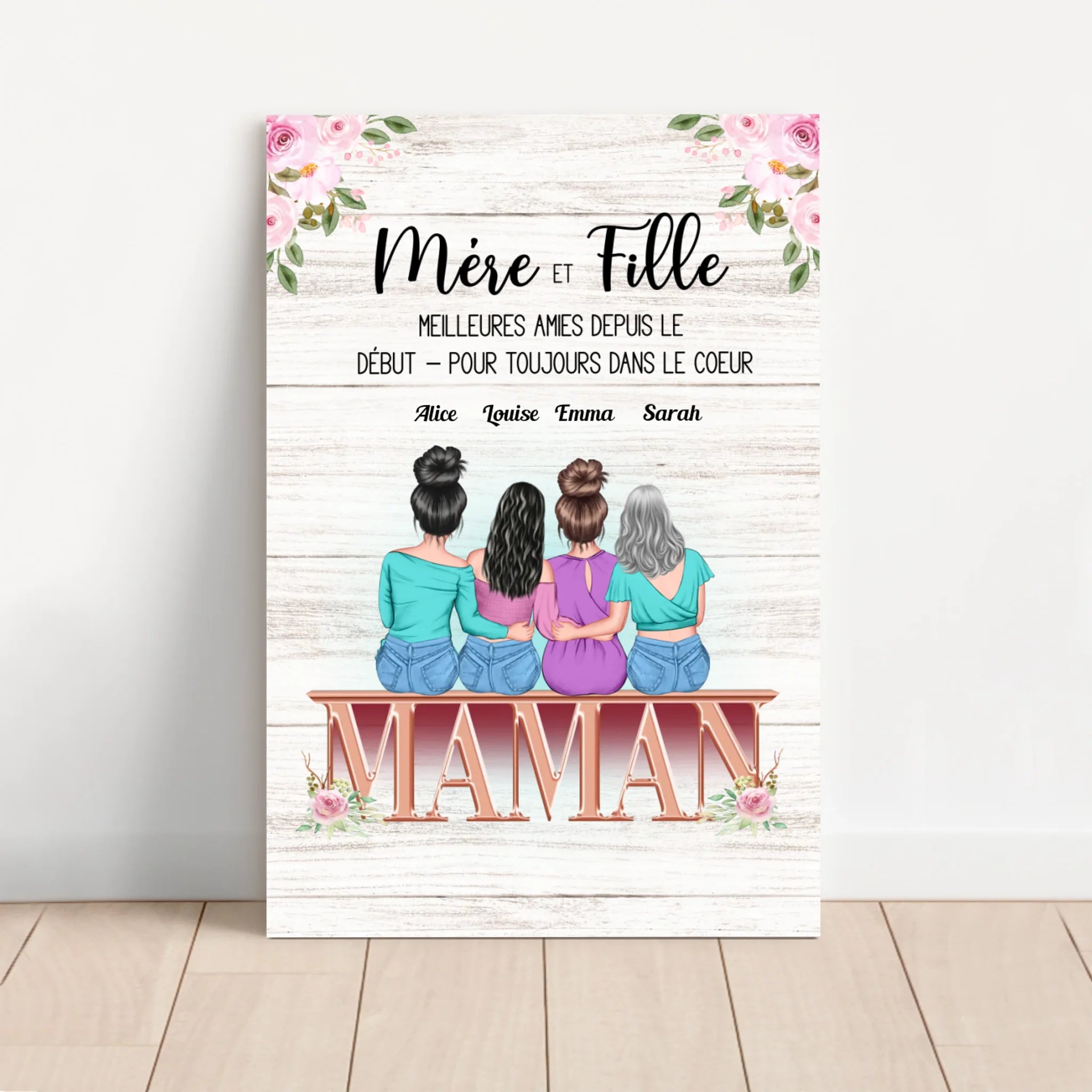 Toile personnalisée "Mère et fille"