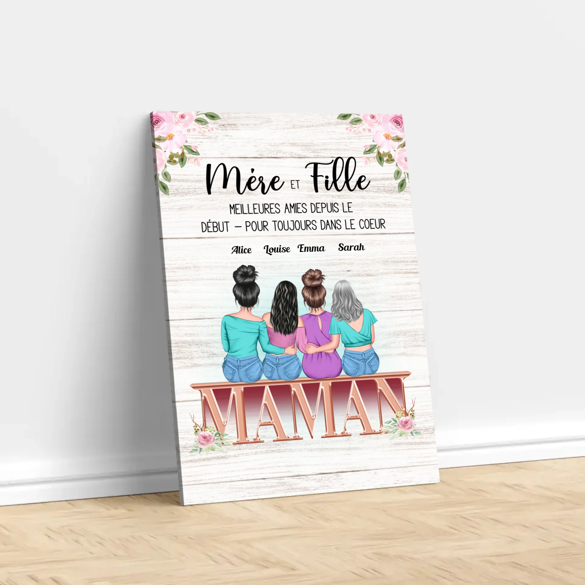 Toile personnalisée "Mère et fille"