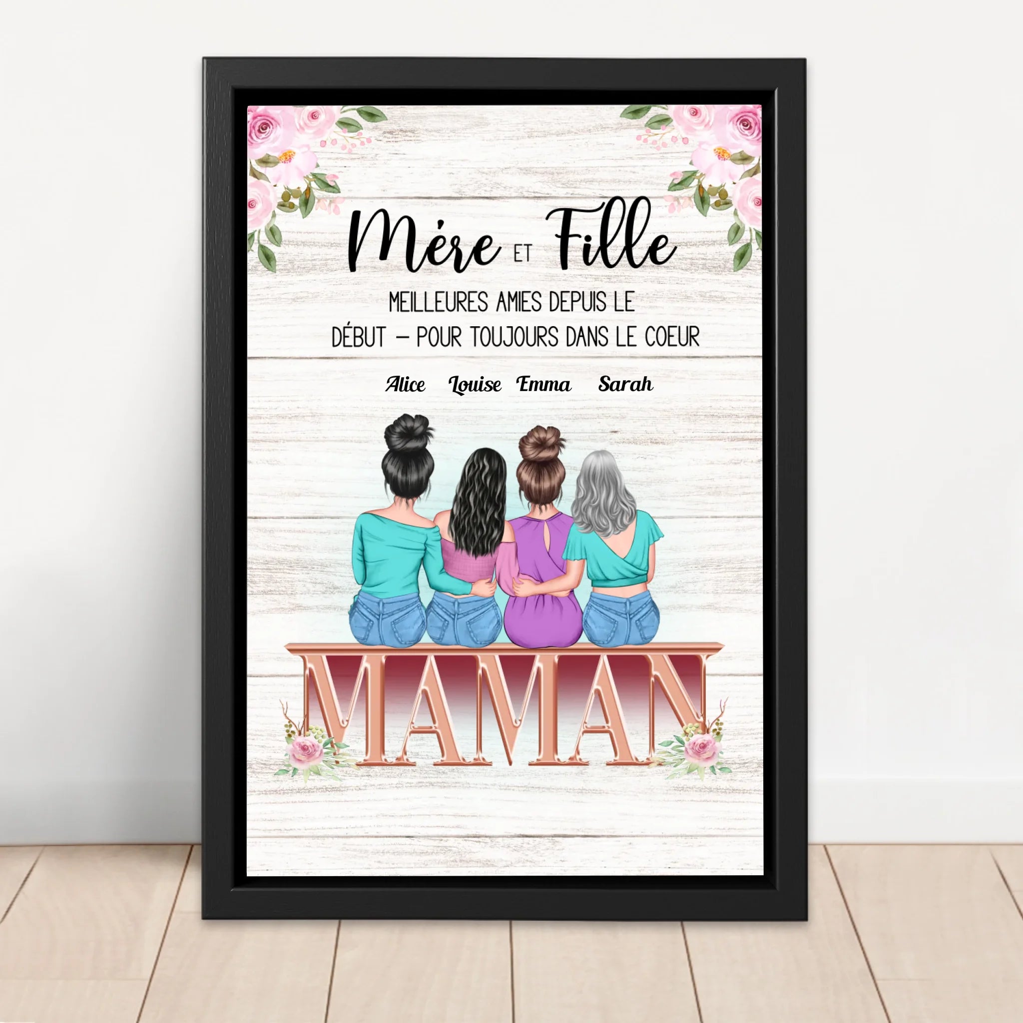 Toile personnalisée "Mère et fille"