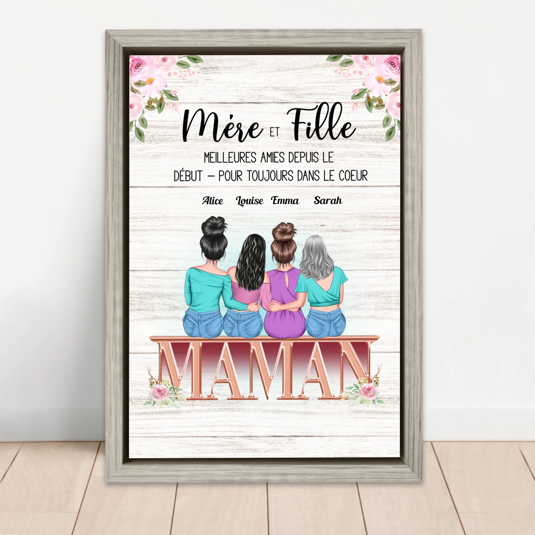 Toile personnalisée "Mère et fille"