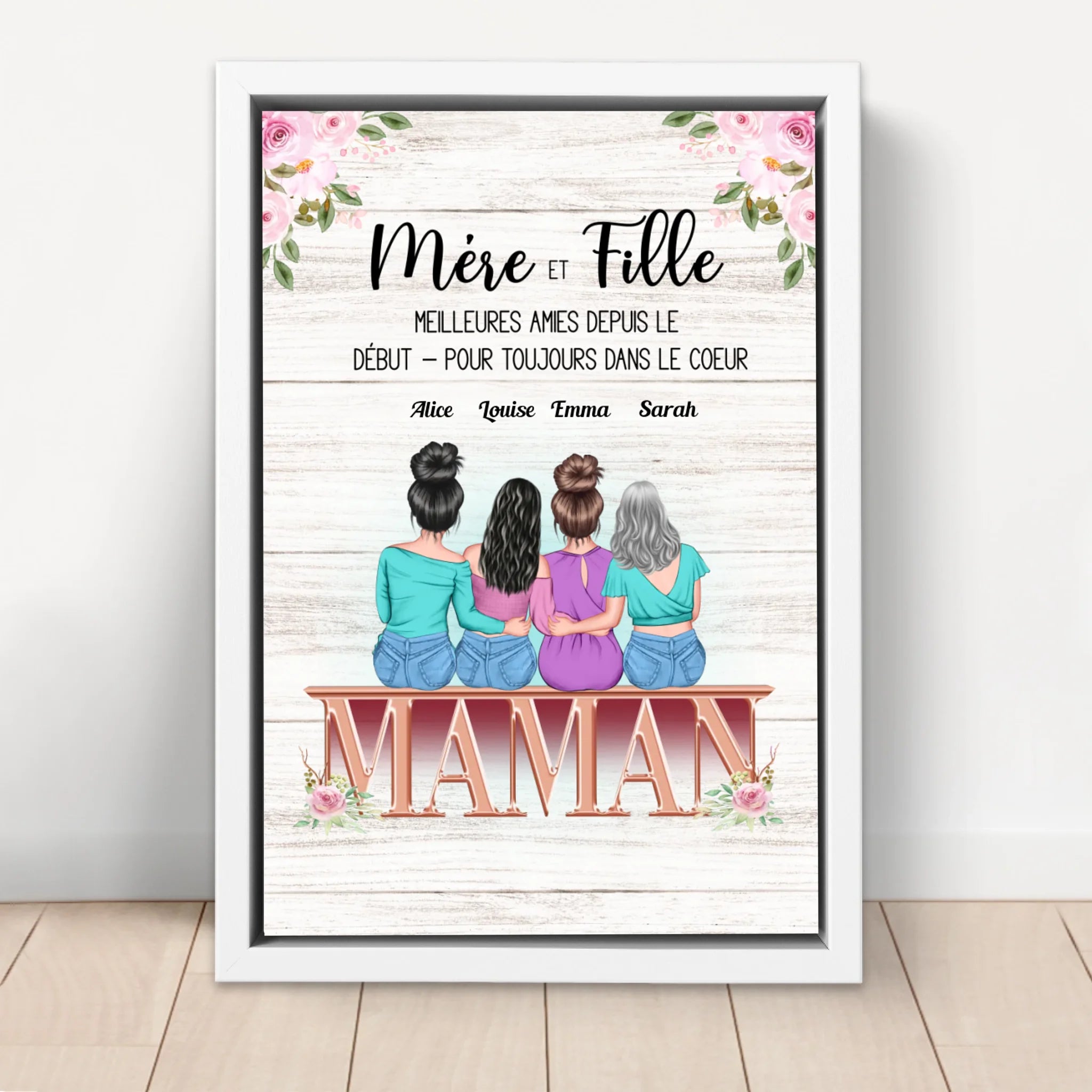 Toile personnalisée "Mère et fille"