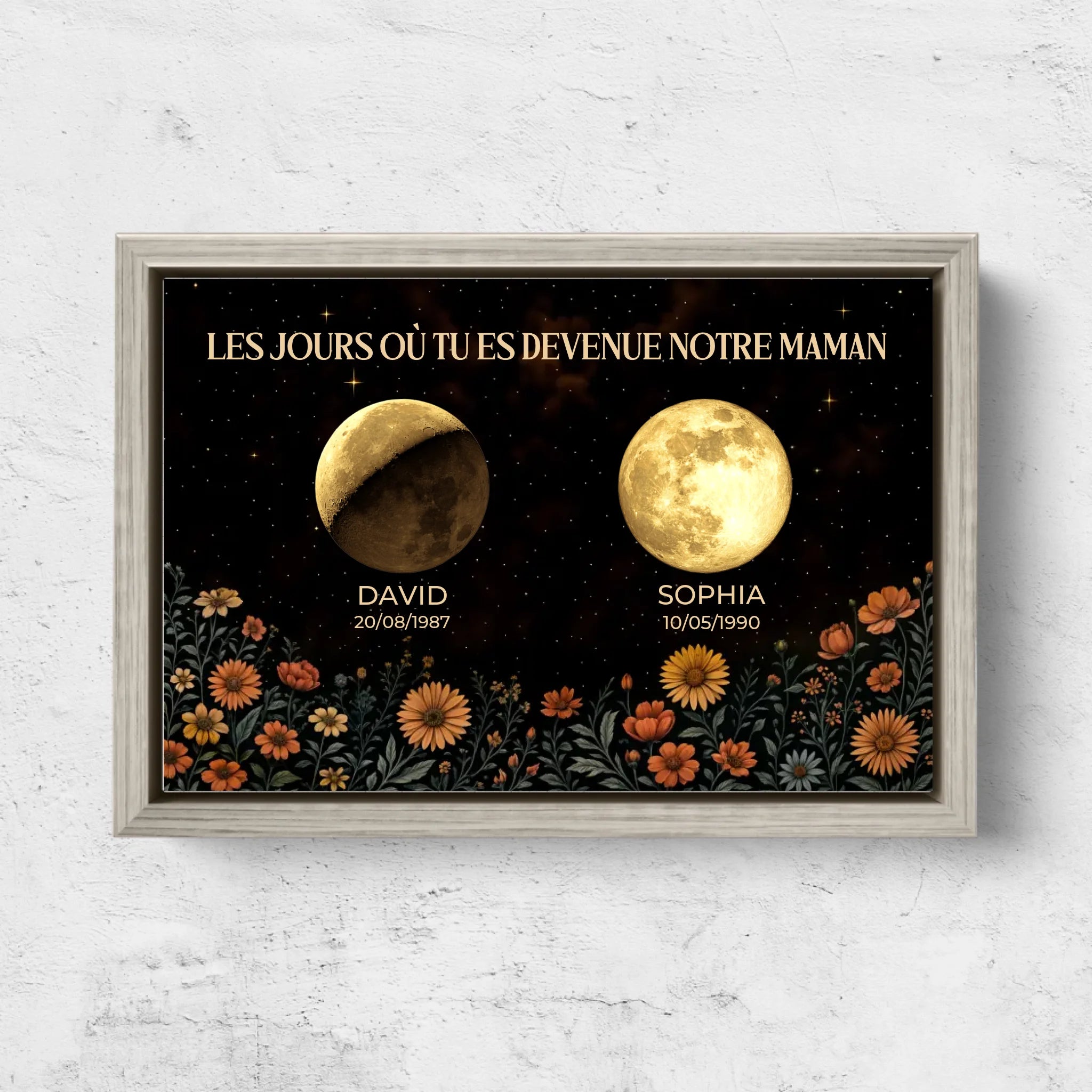 Toile personnalisée "Les jours où tu es devenue maman"