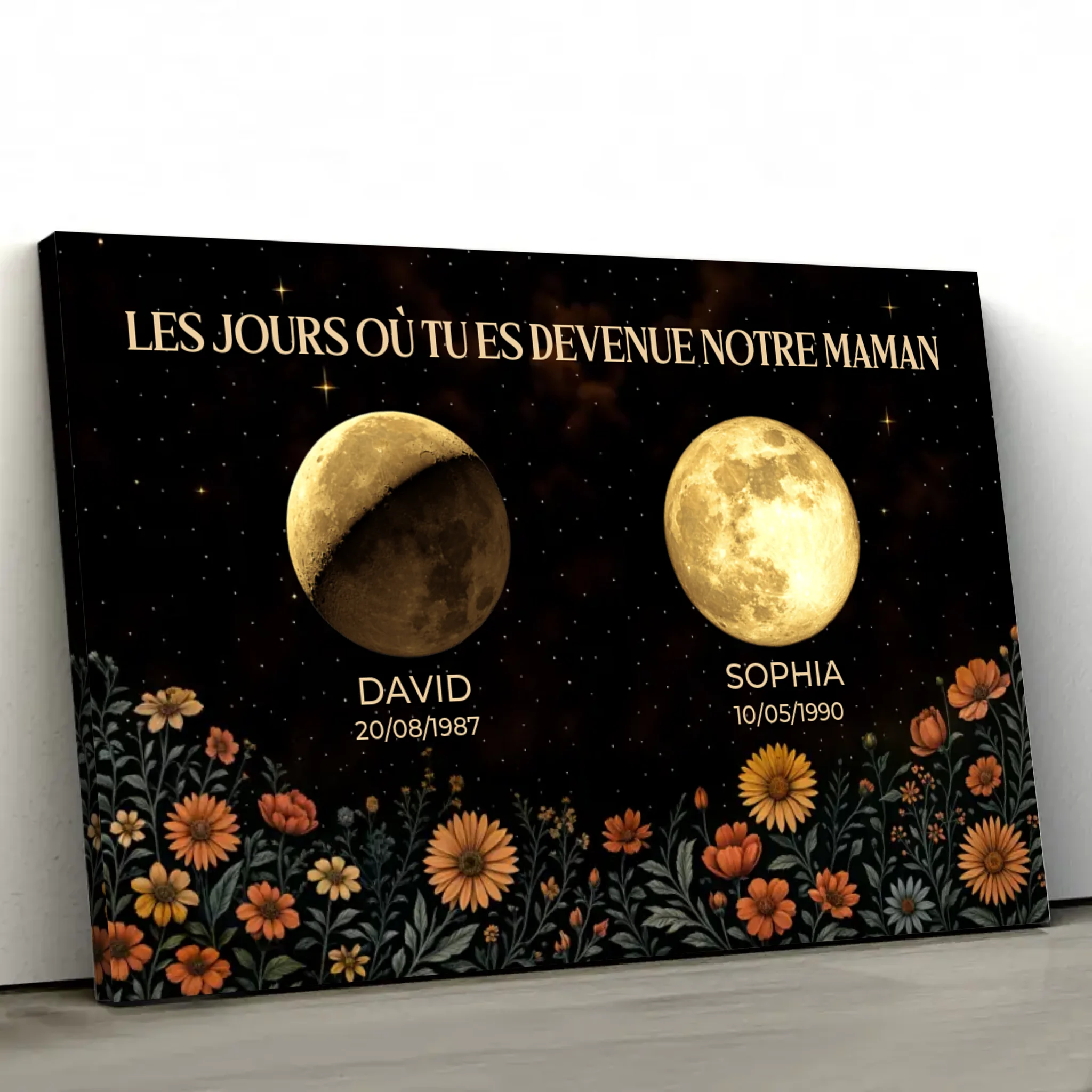 Toile personnalisée "Les jours où tu es devenue maman"