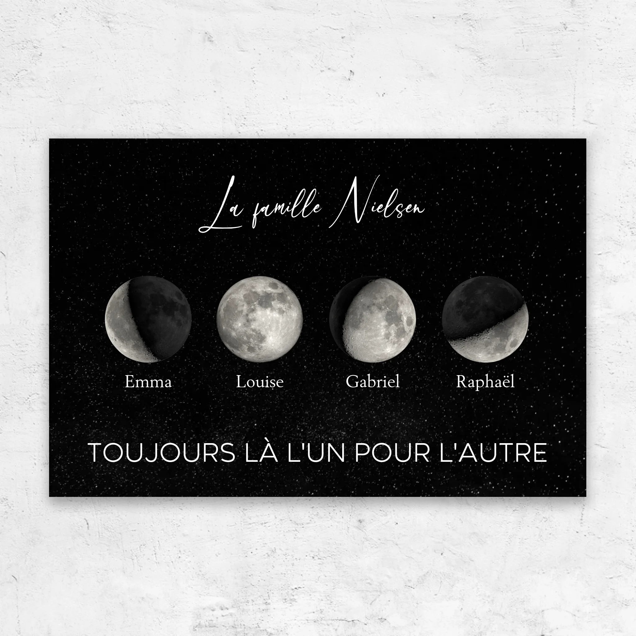 Toile personnalisée "Les phases de la lune pour les familles"