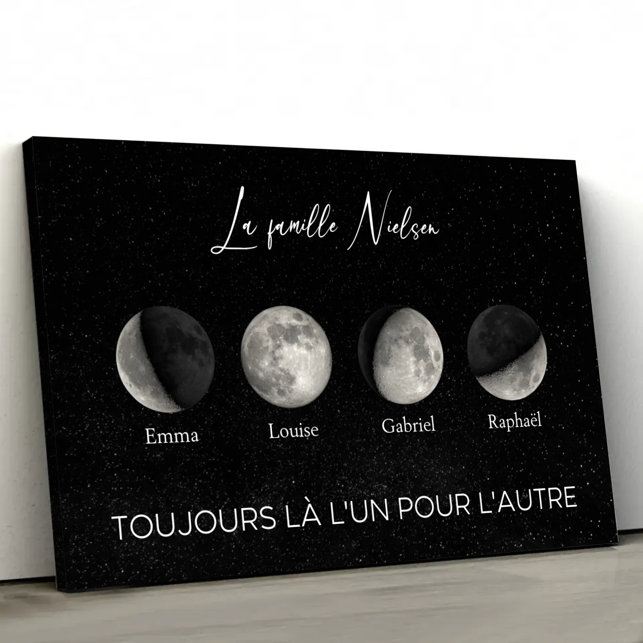 Toile personnalisée "Les phases de la lune pour les familles"