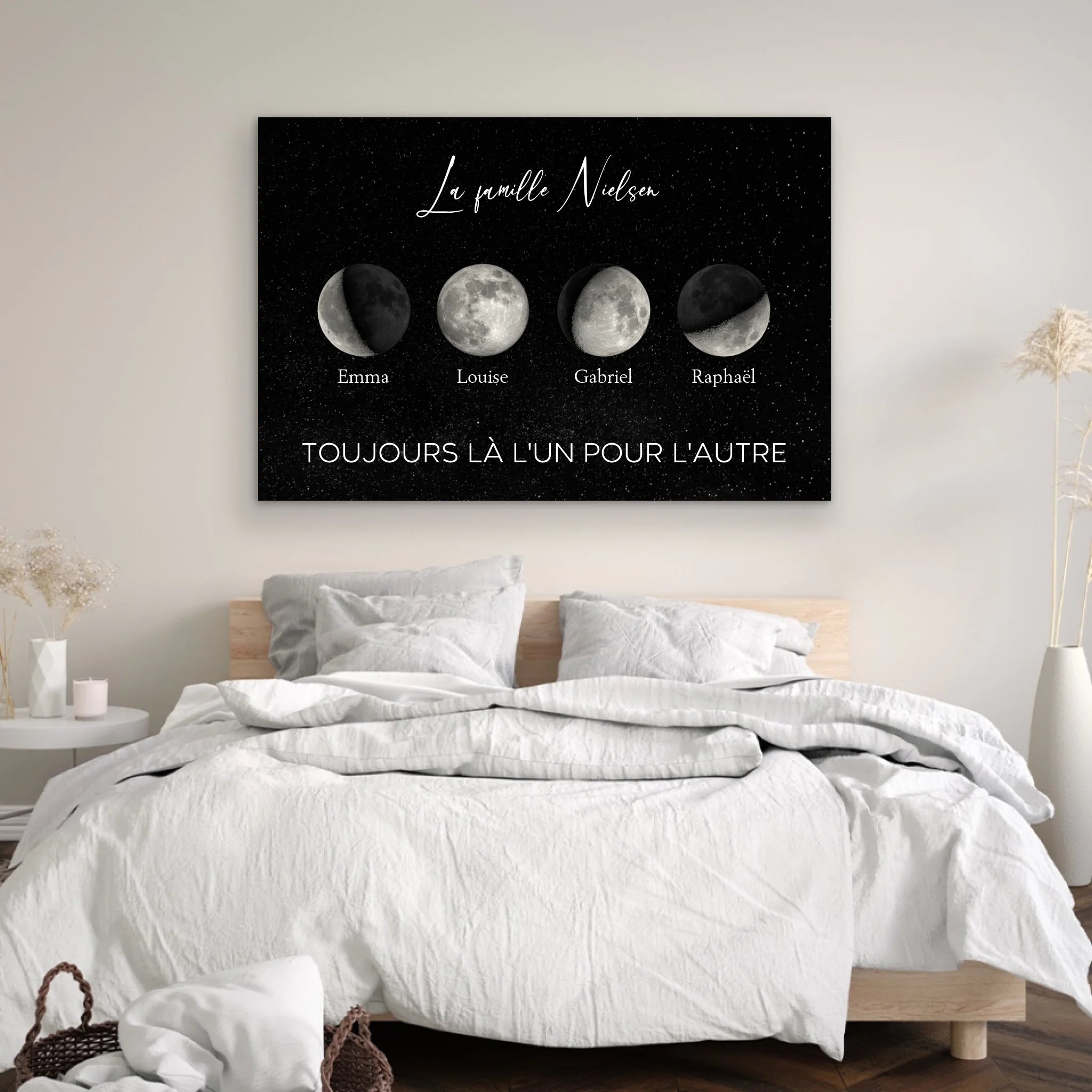 Toile personnalisée "Les phases de la lune pour les familles"