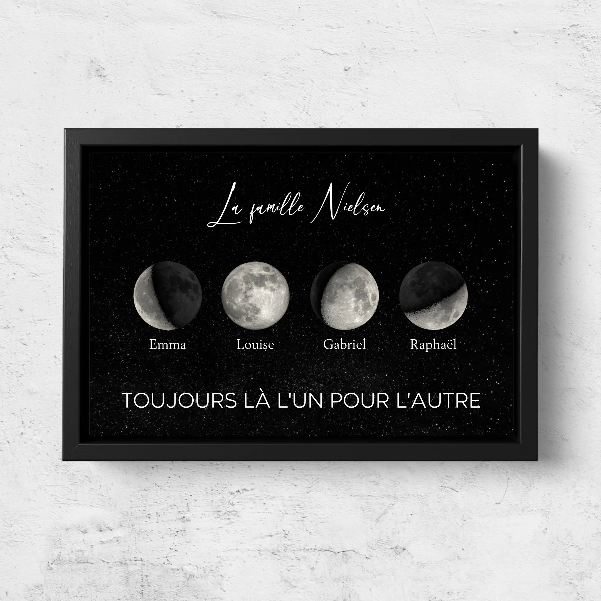 Toile personnalisée "Les phases de la lune pour les familles"
