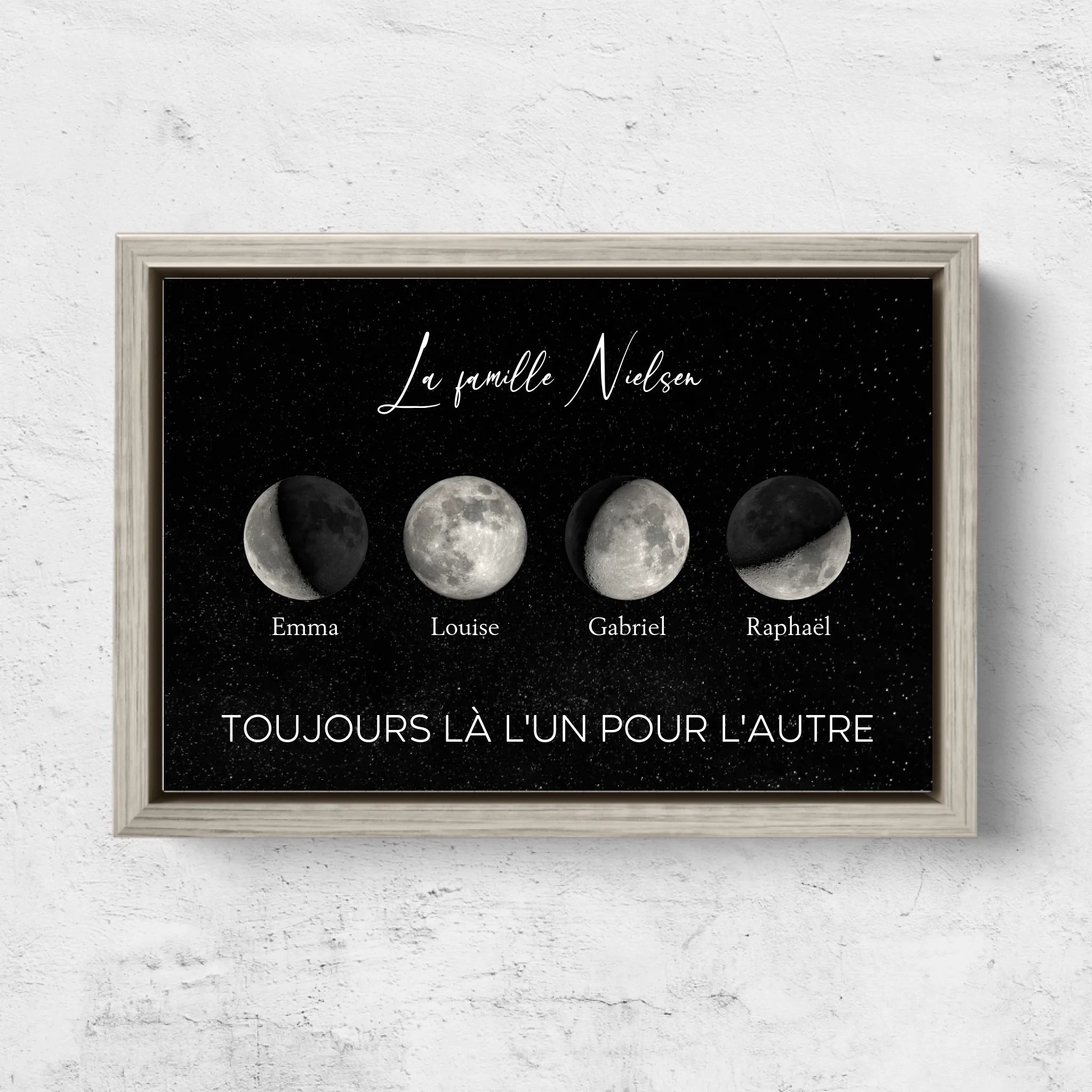 Toile personnalisée "Les phases de la lune pour les familles"