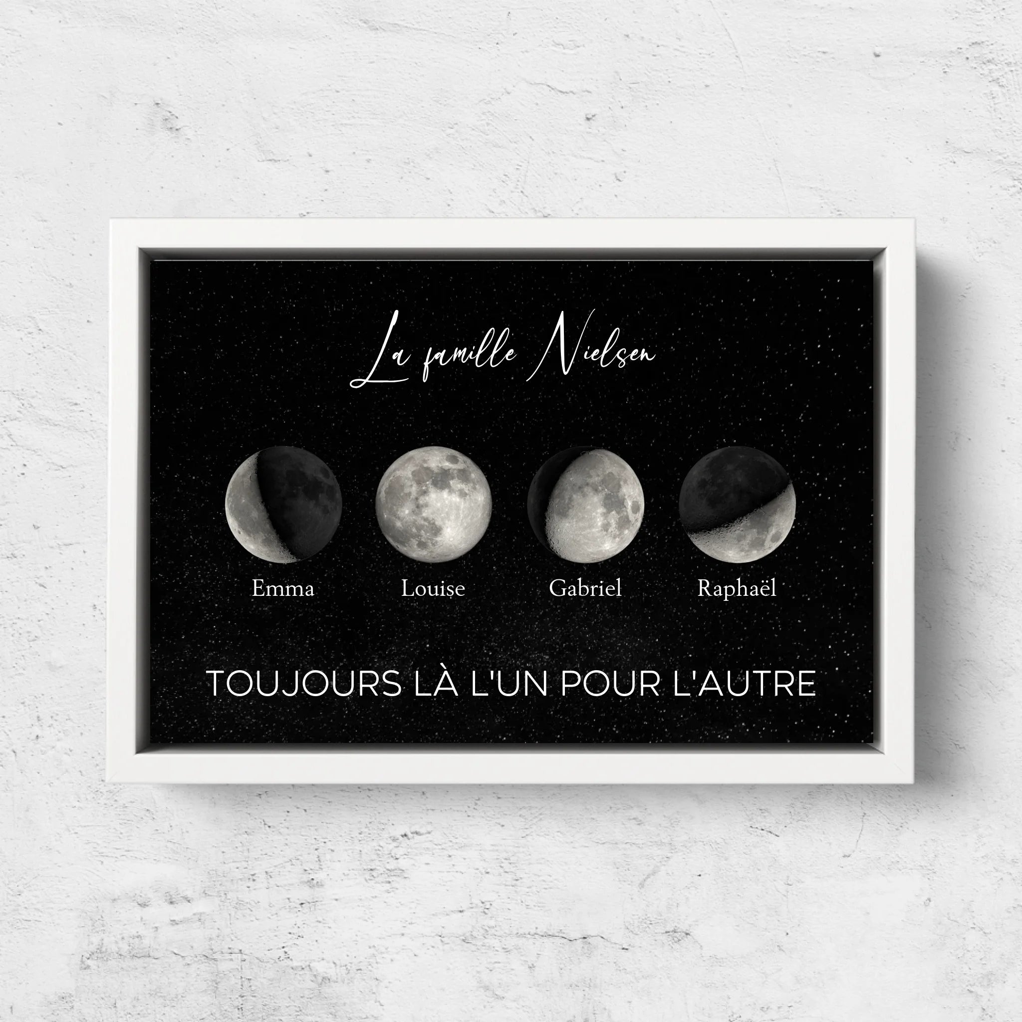Toile personnalisée "Les phases de la lune pour les familles"