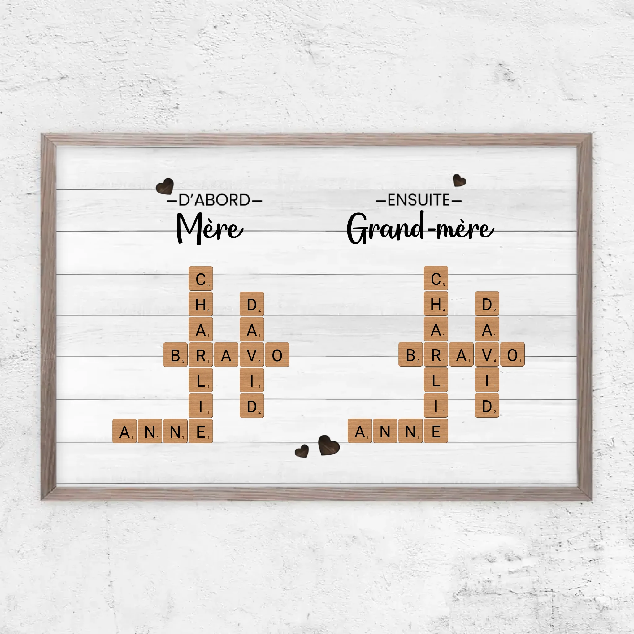 Poster personnalisé "D'abord mère, ensuite grand-mère - Mots croisés"