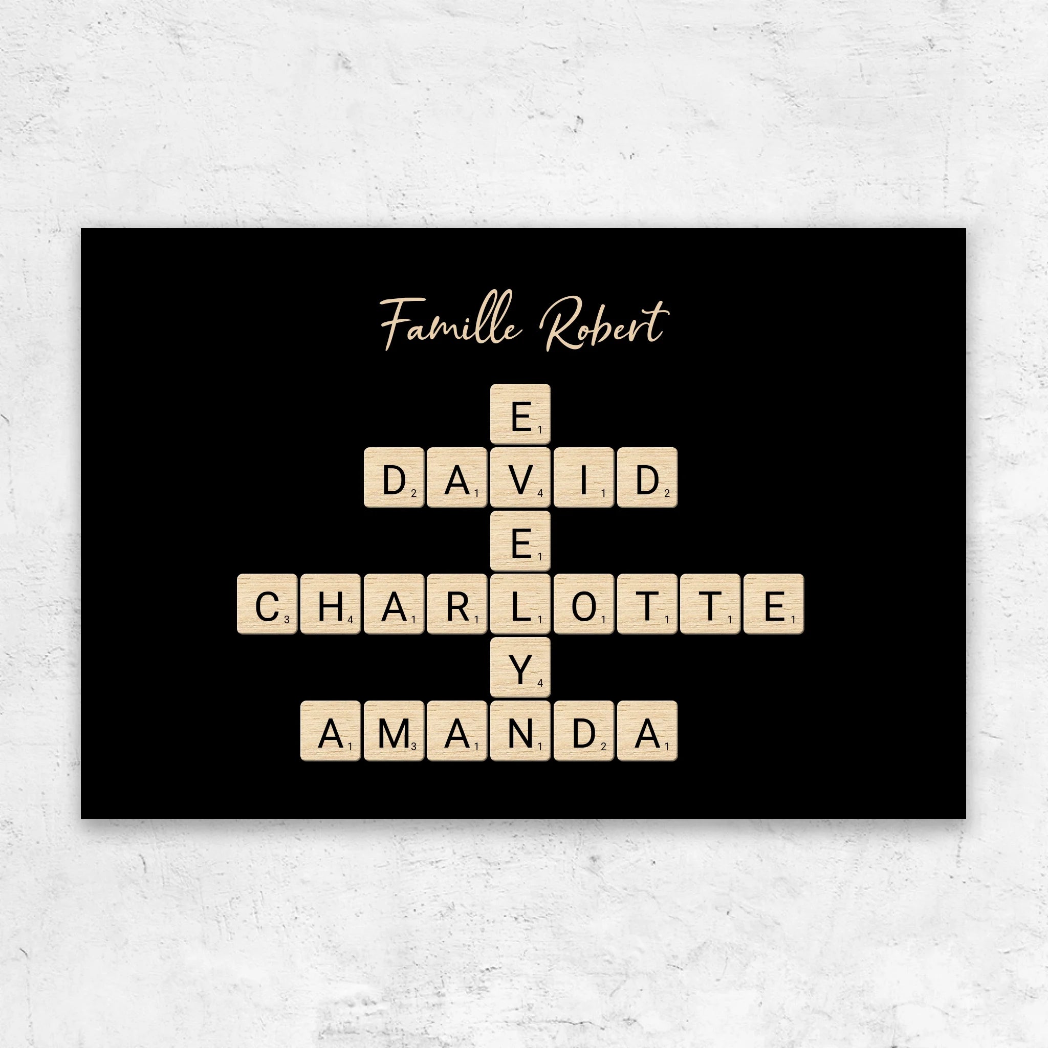 Toile personnalisée “Mots croisés famille - Horizontal”