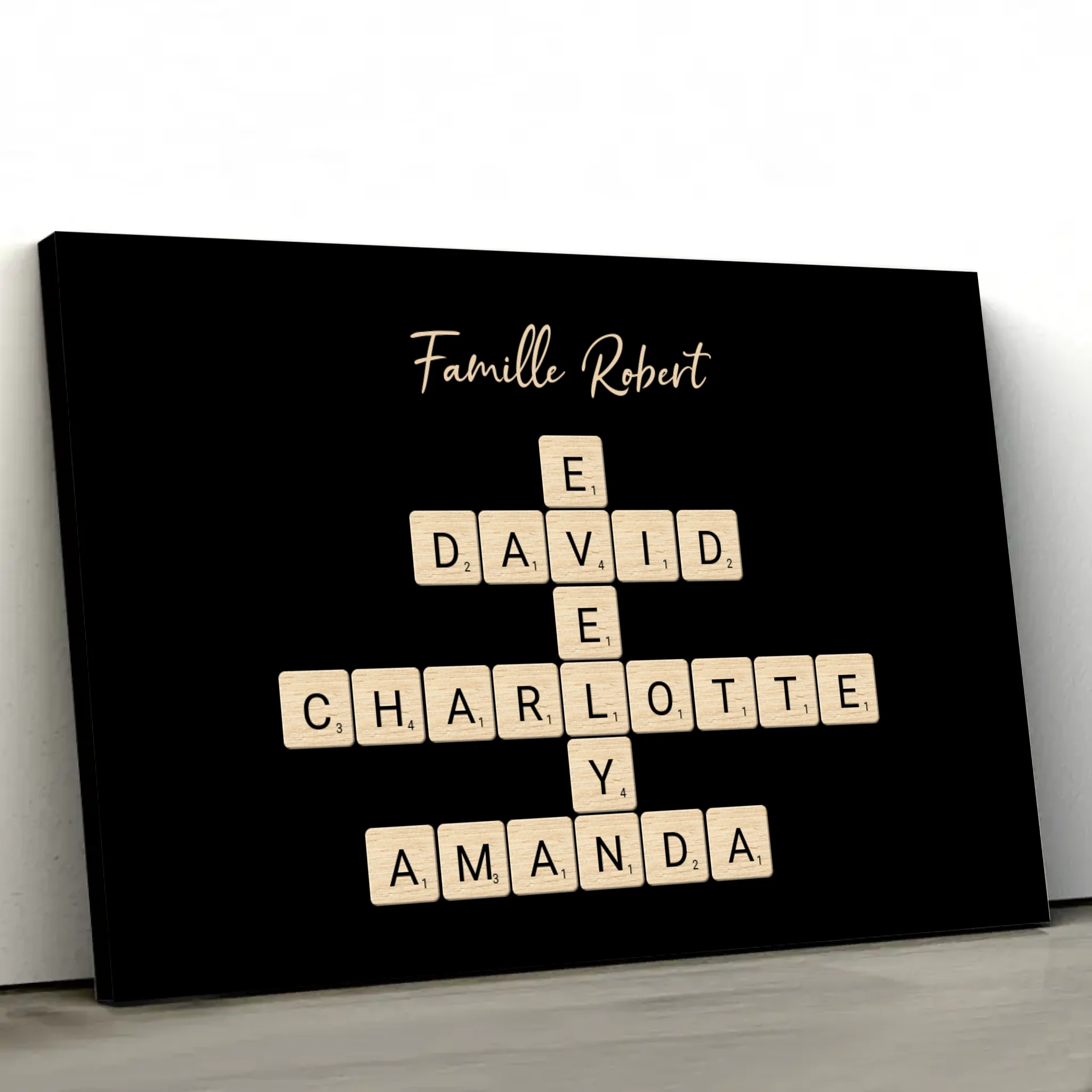 Toile personnalisée “Mots croisés famille - Horizontal”